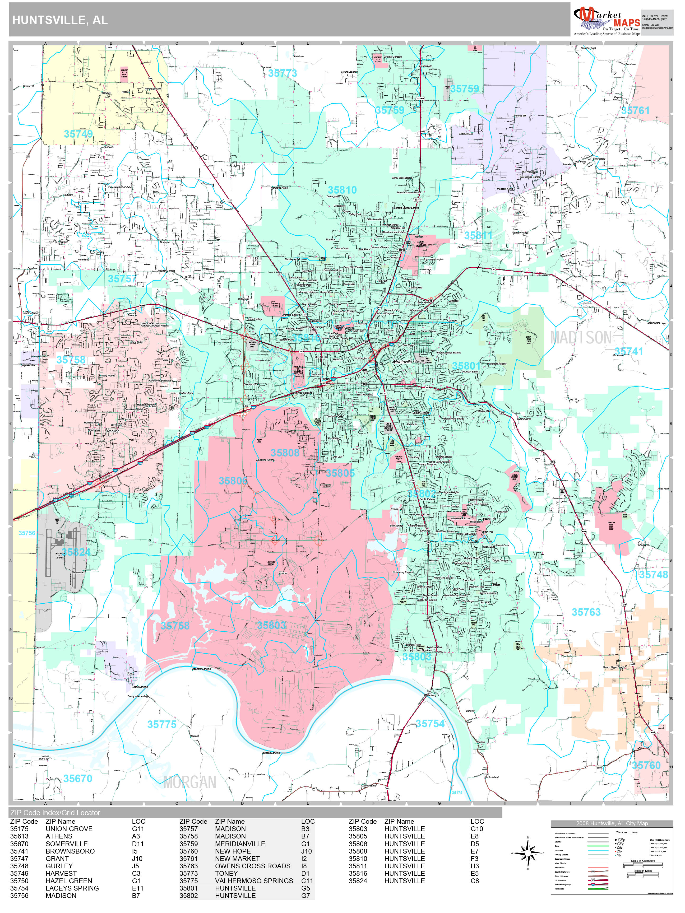 Huntsville City Street Map