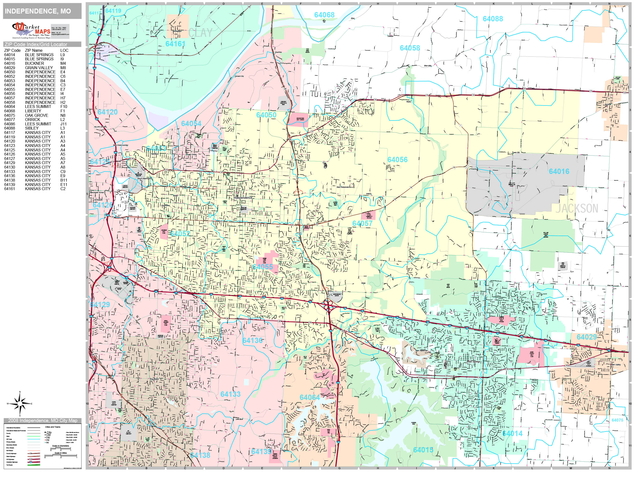 Independence Missouri Wall Map Premium Style By MarketMAPS   Independence MO 