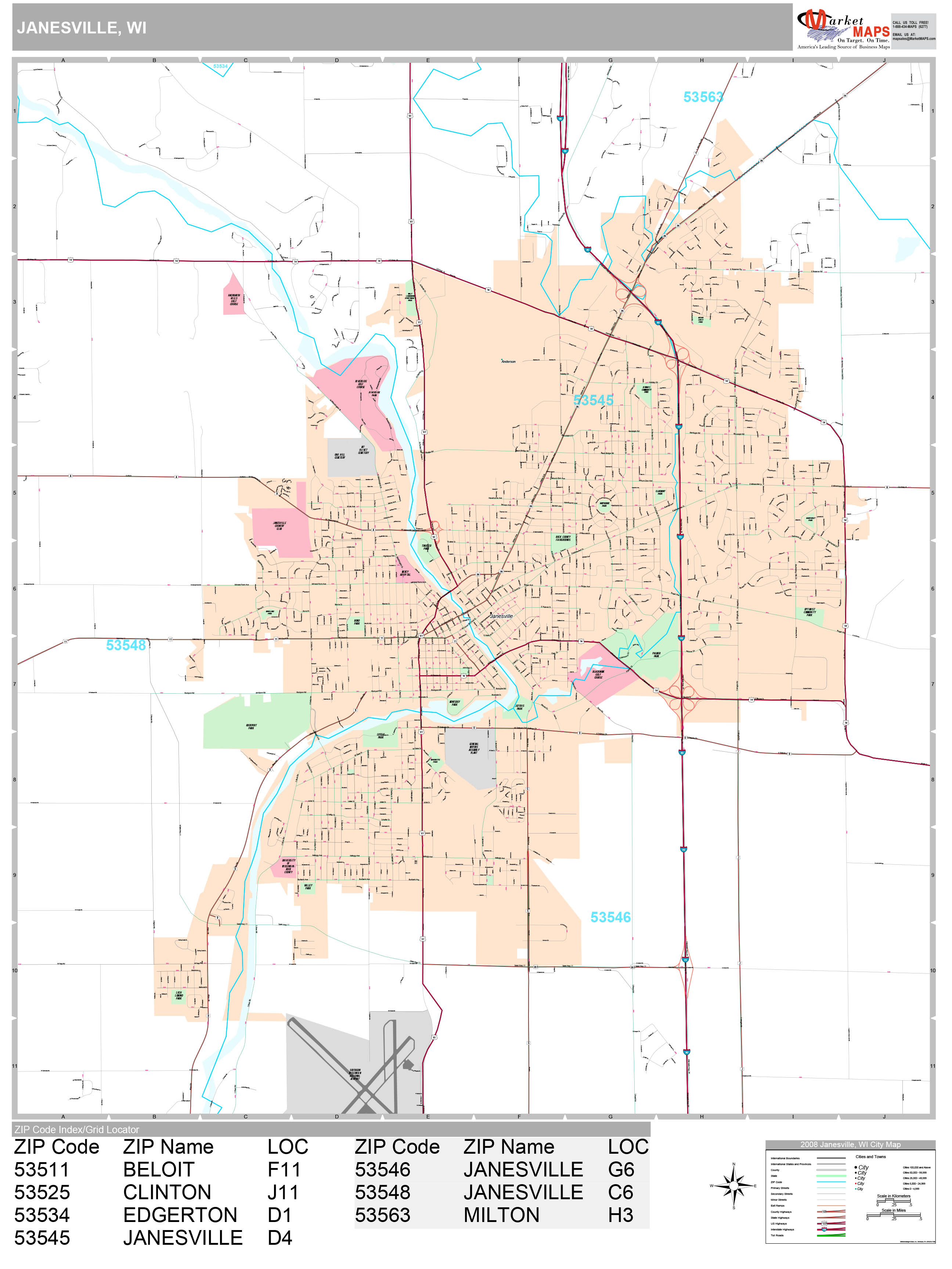Janesville Wisconsin Map 