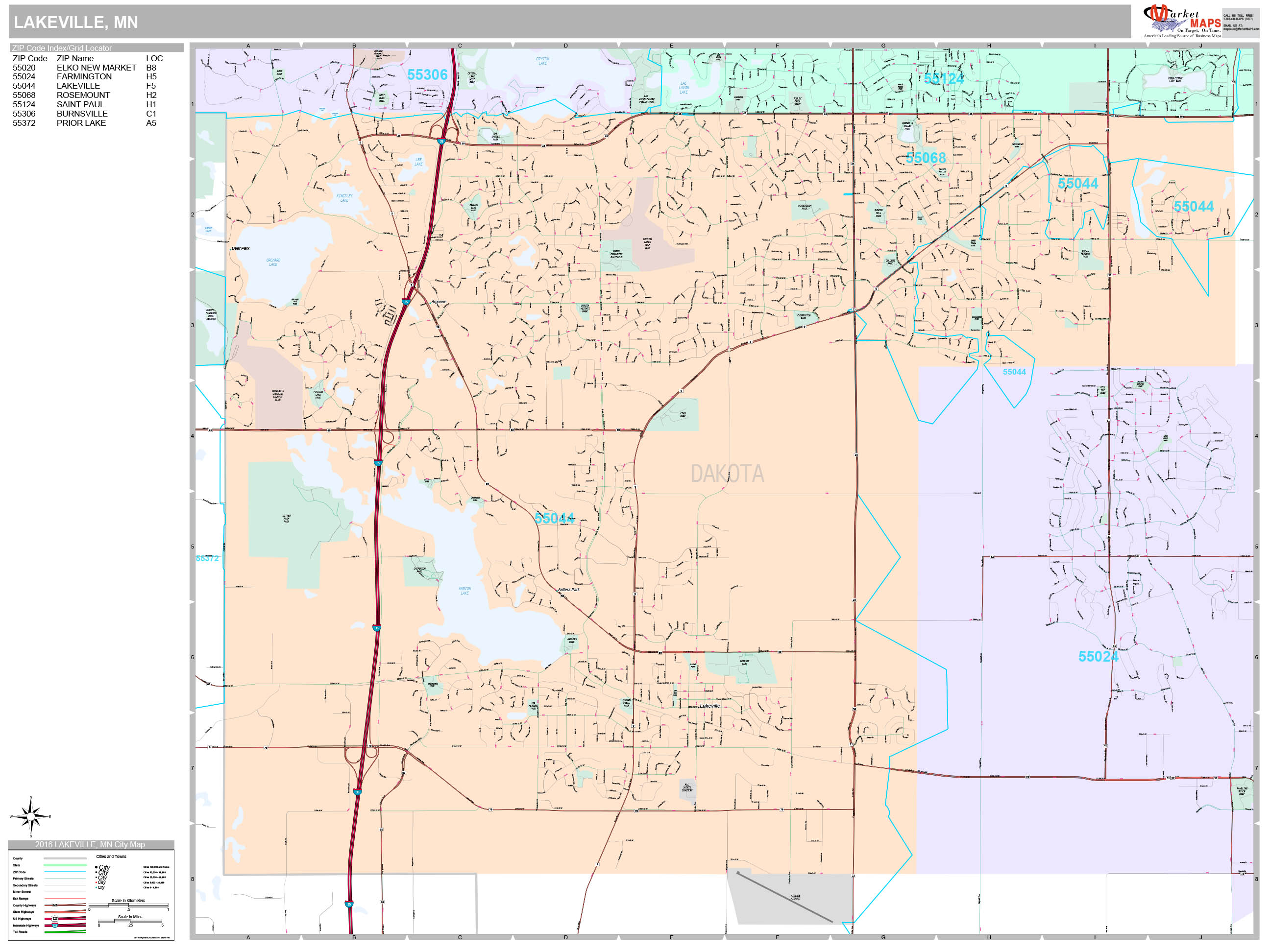 City Of Lakeville MN Map