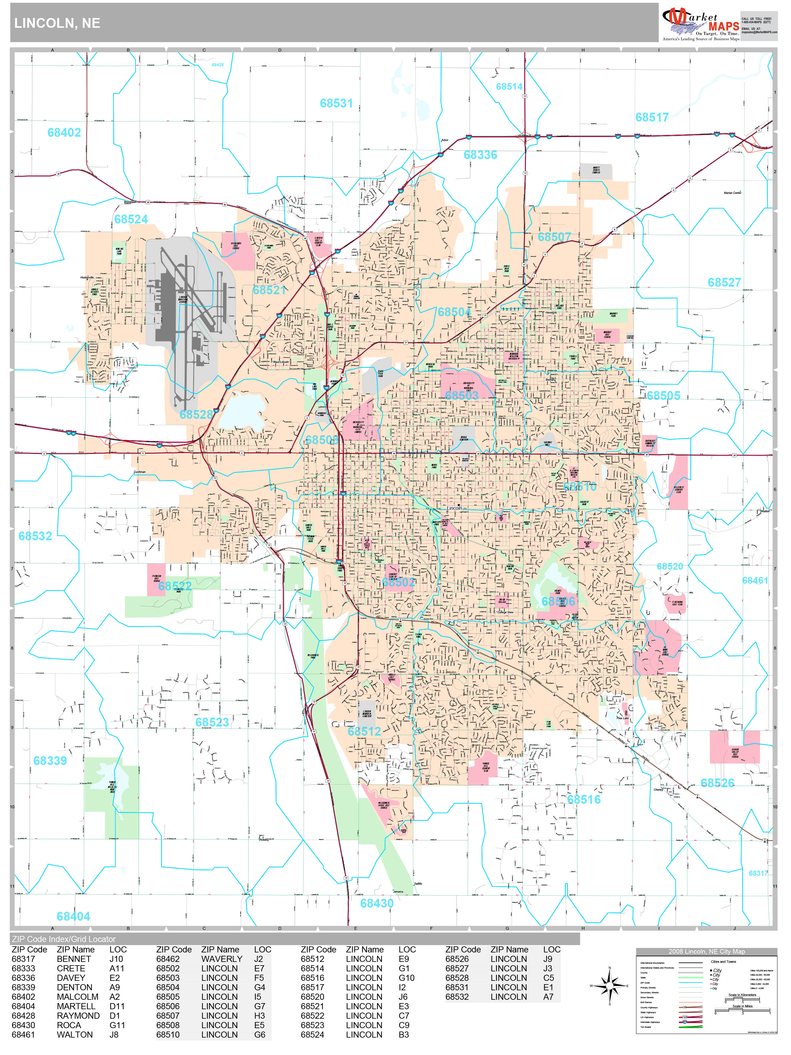 Lincoln Nebraska Wall Map Premium Style By Marketmaps - vrogue.co