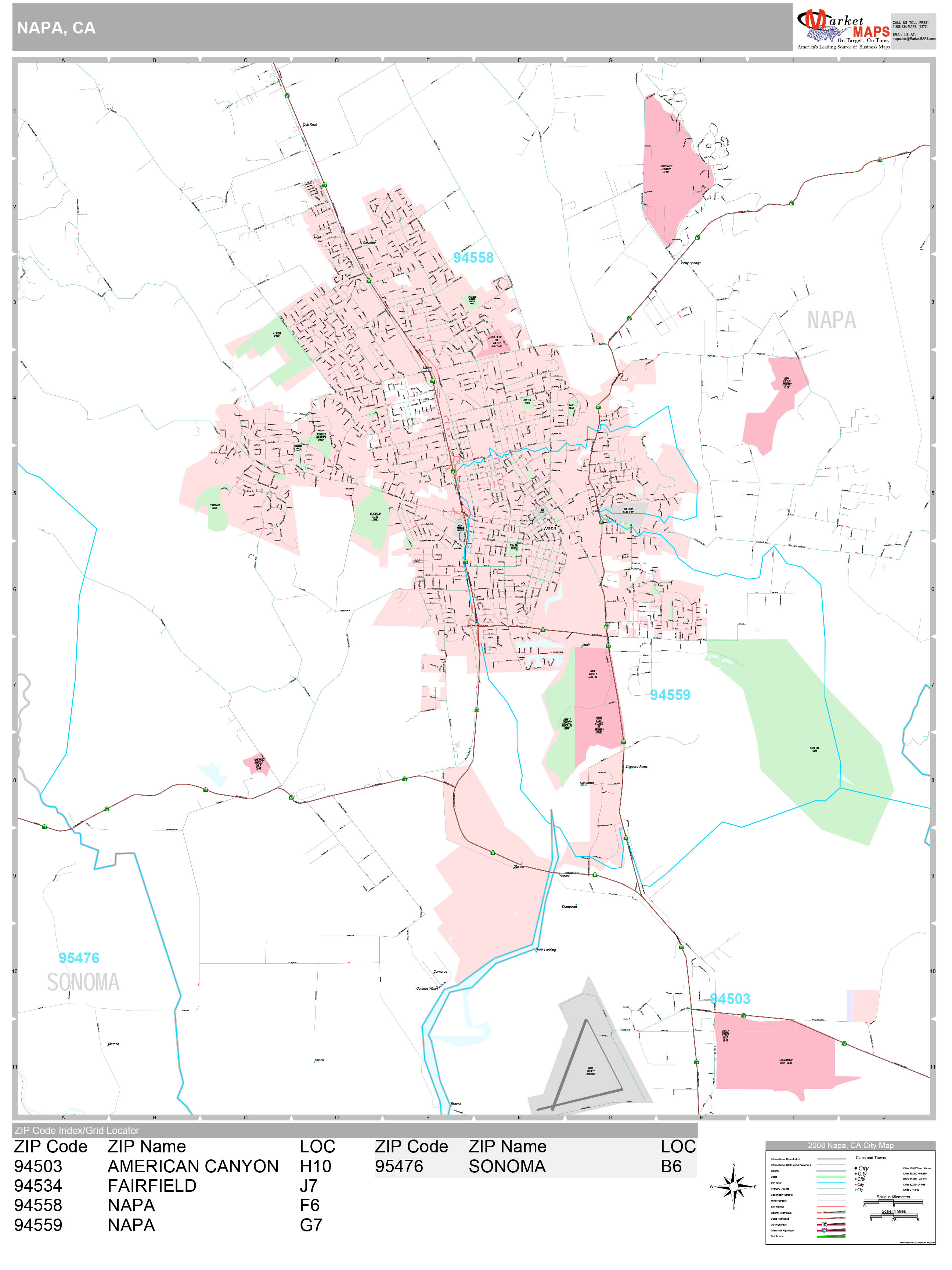 Napa Ca Zip Code Map - United States Map