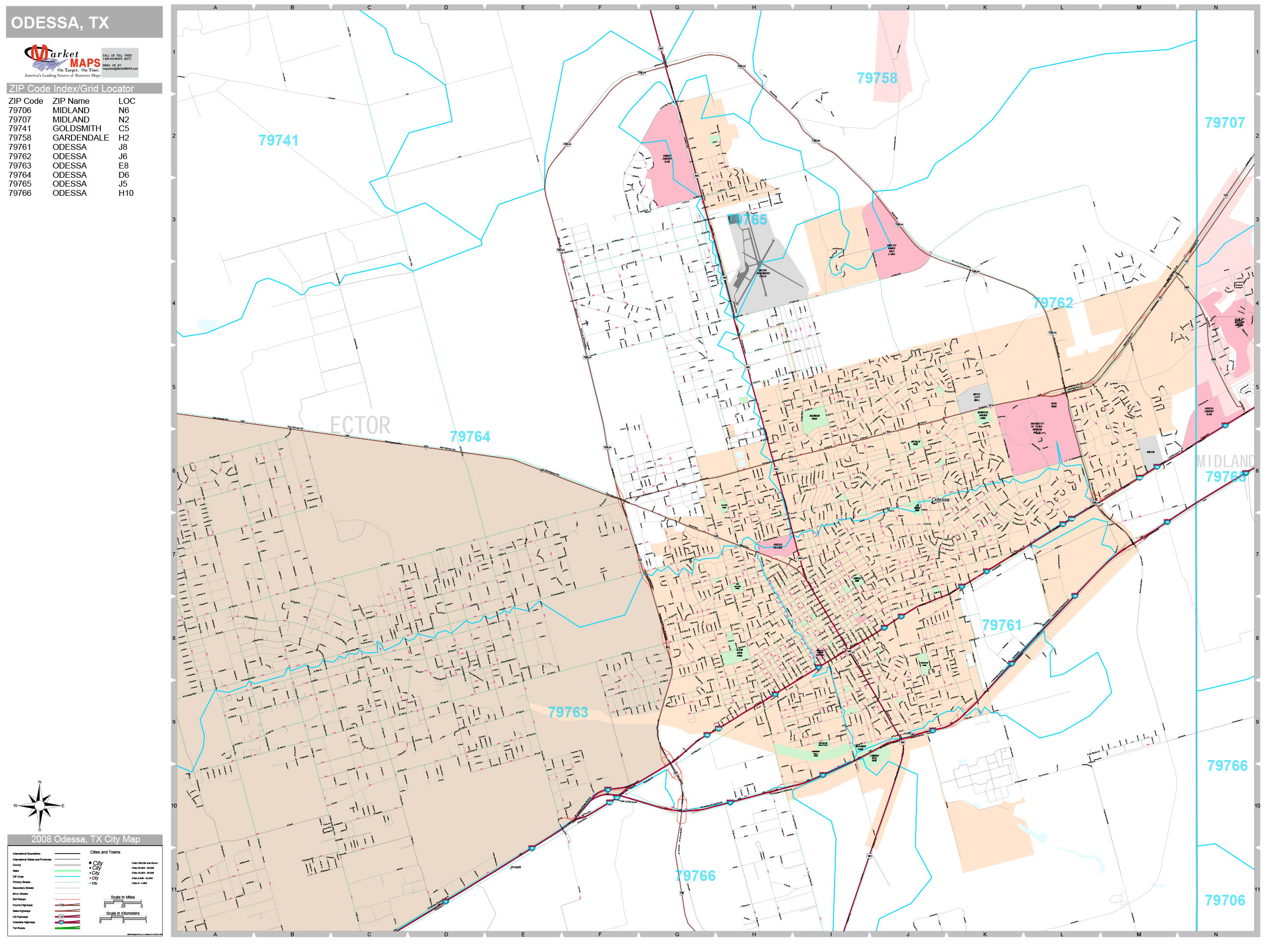 Odessa Area Map