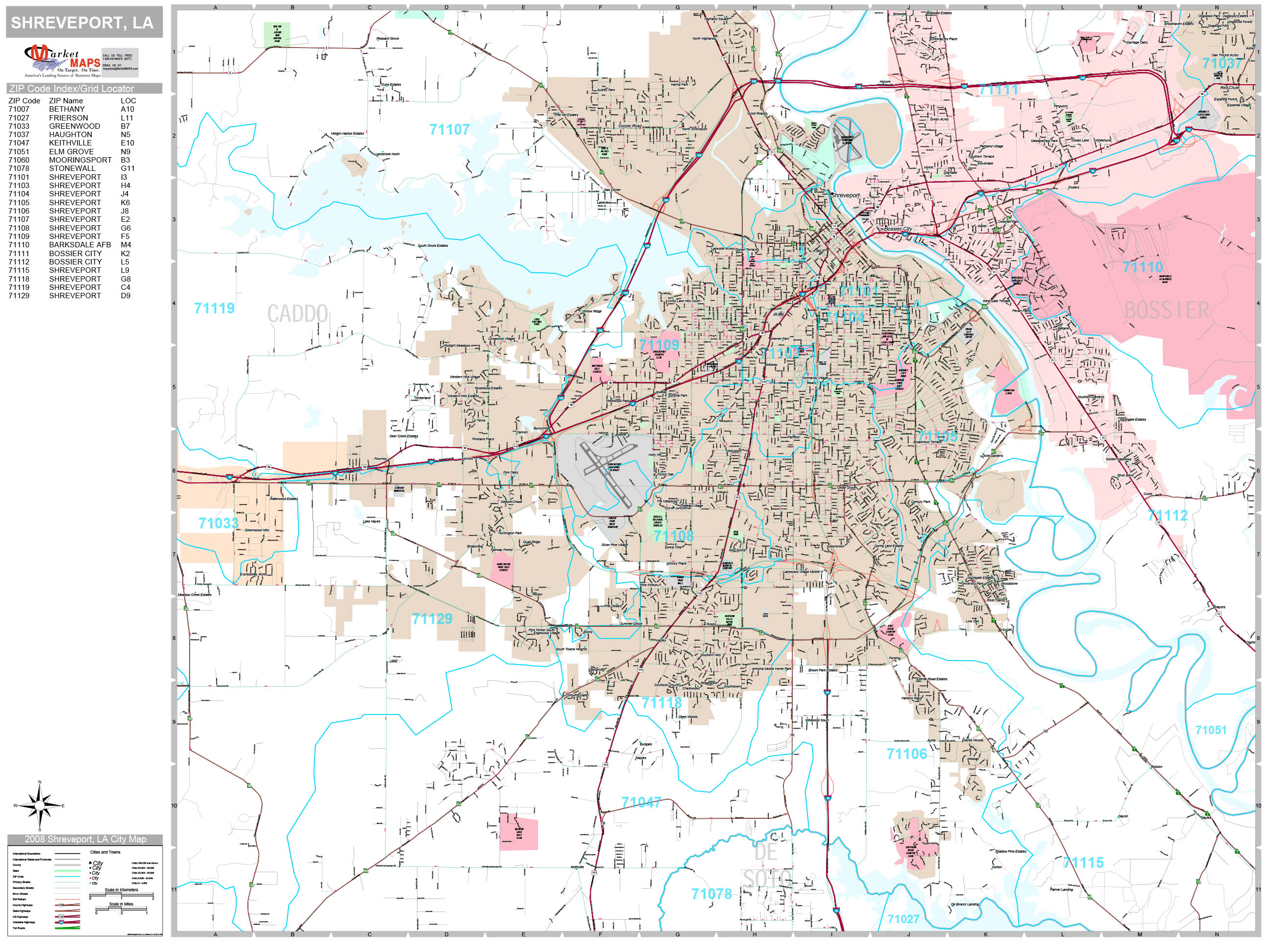 Shreveport Louisiana Wall Map Premium Style By Market - vrogue.co