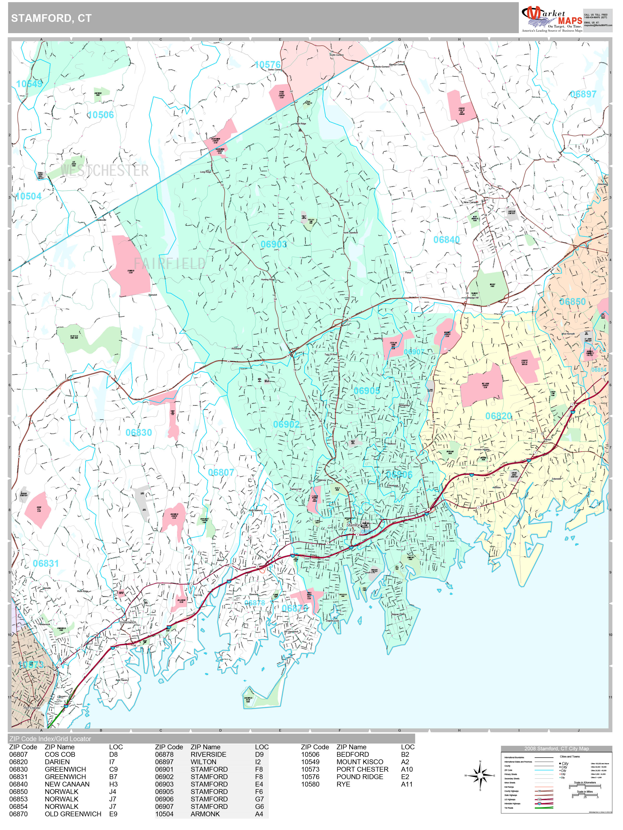 stamford-connecticut-wall-map-premium-style-by-marketmaps-mapsales