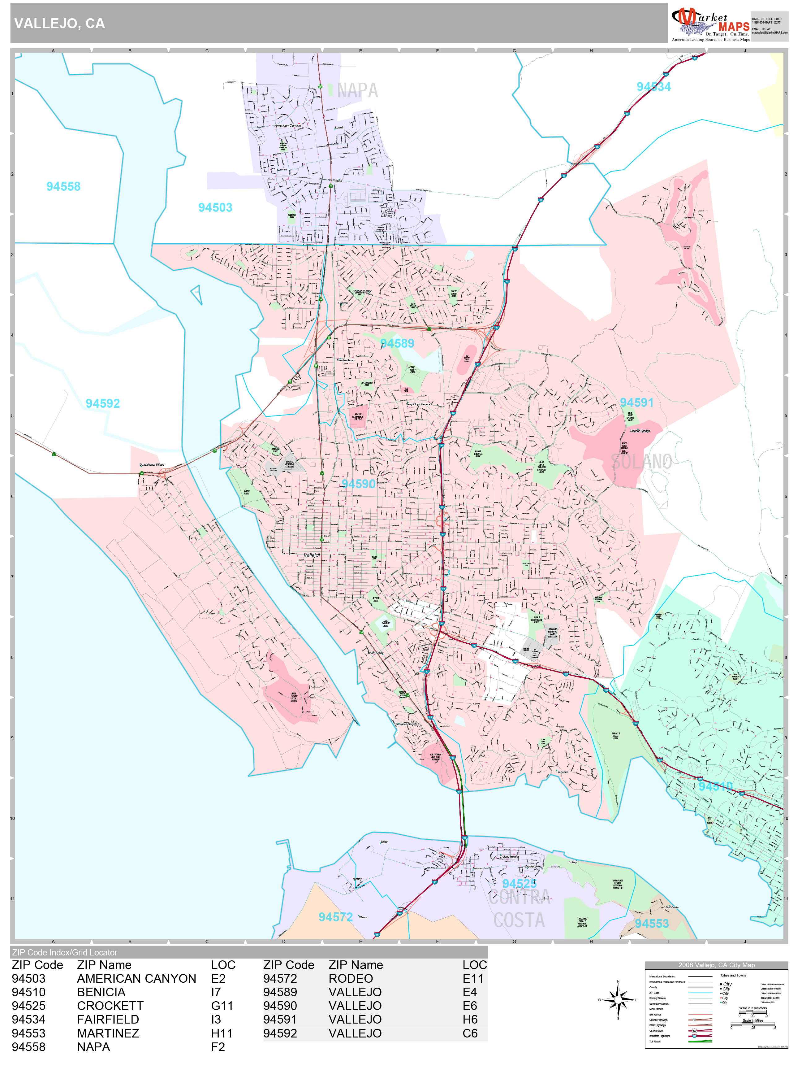 Vallejo California Wall Map Premium Style By MarketMAPS   Vallejo CA 