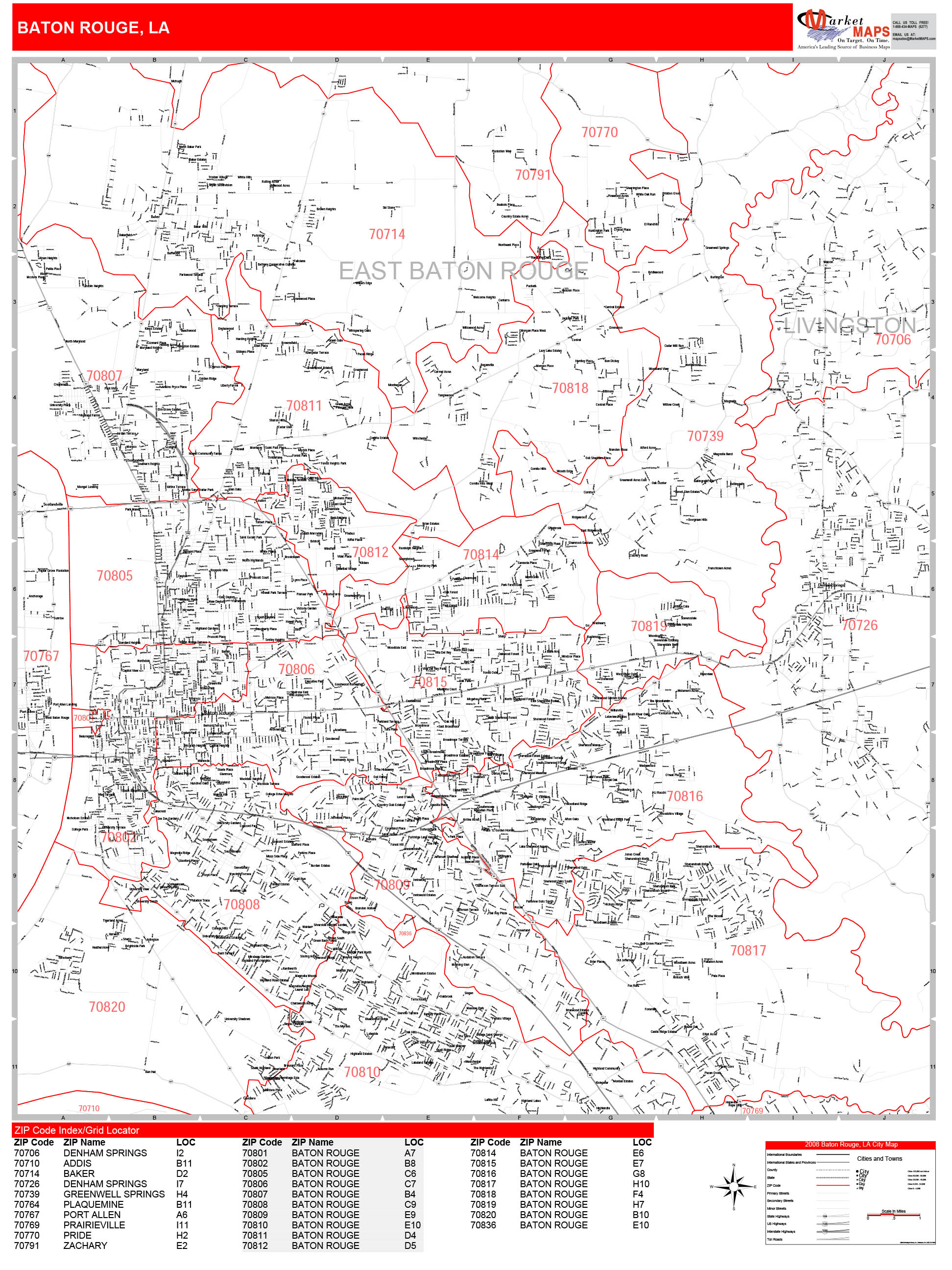 Baton Rouge Zip Code Map Printable