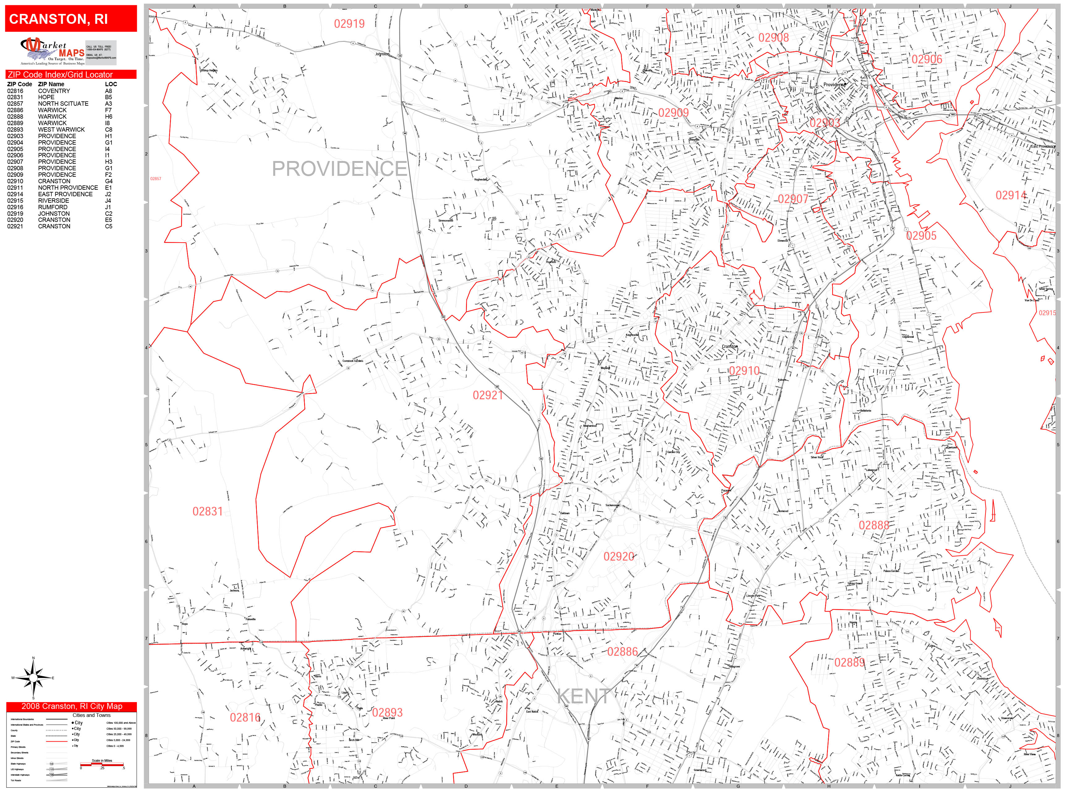 Zip Code Wall Map Of Rhode Island New 2019 Version 48 - vrogue.co