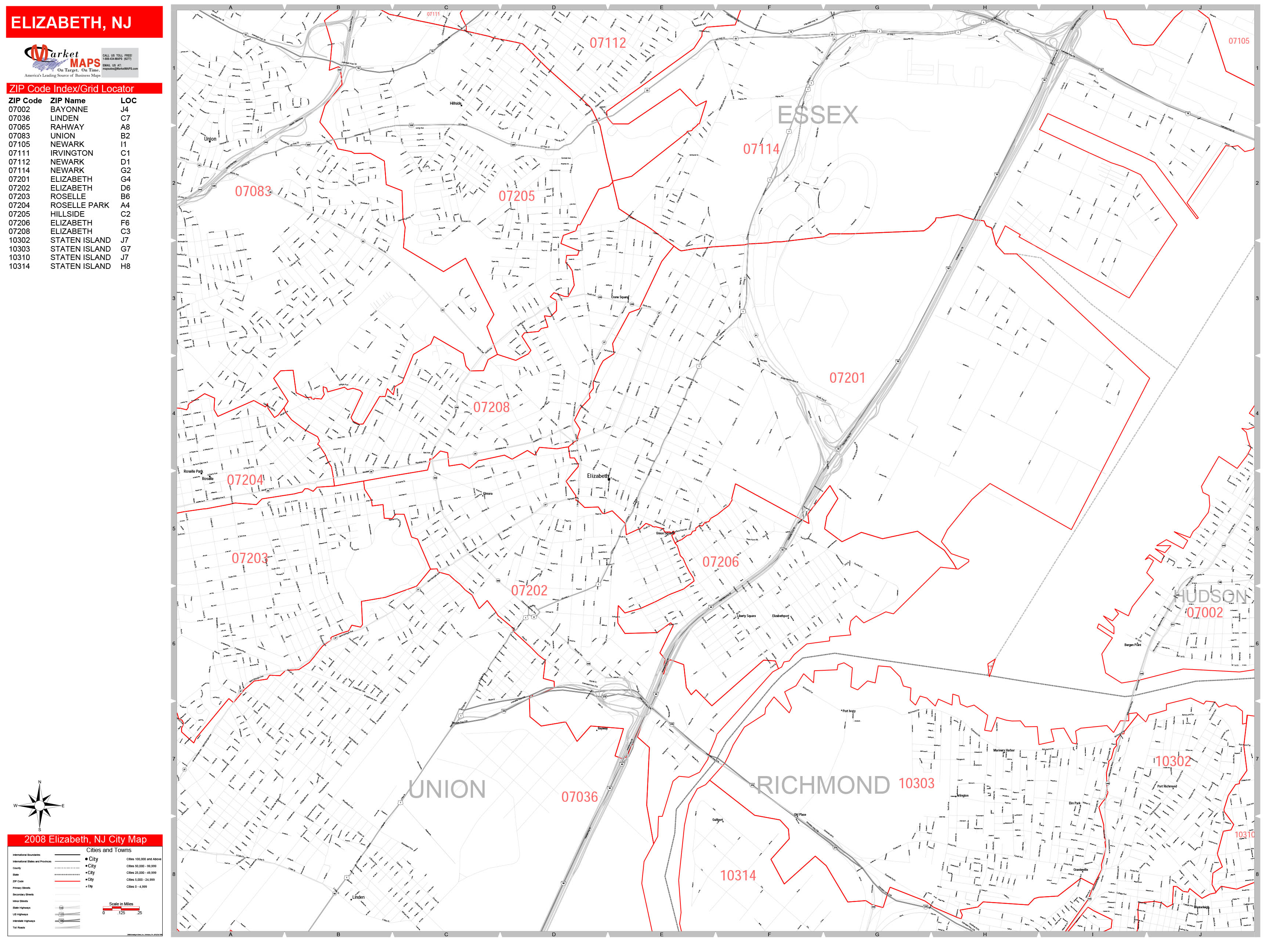 Elizabeth Nj Zip Code Map - Map