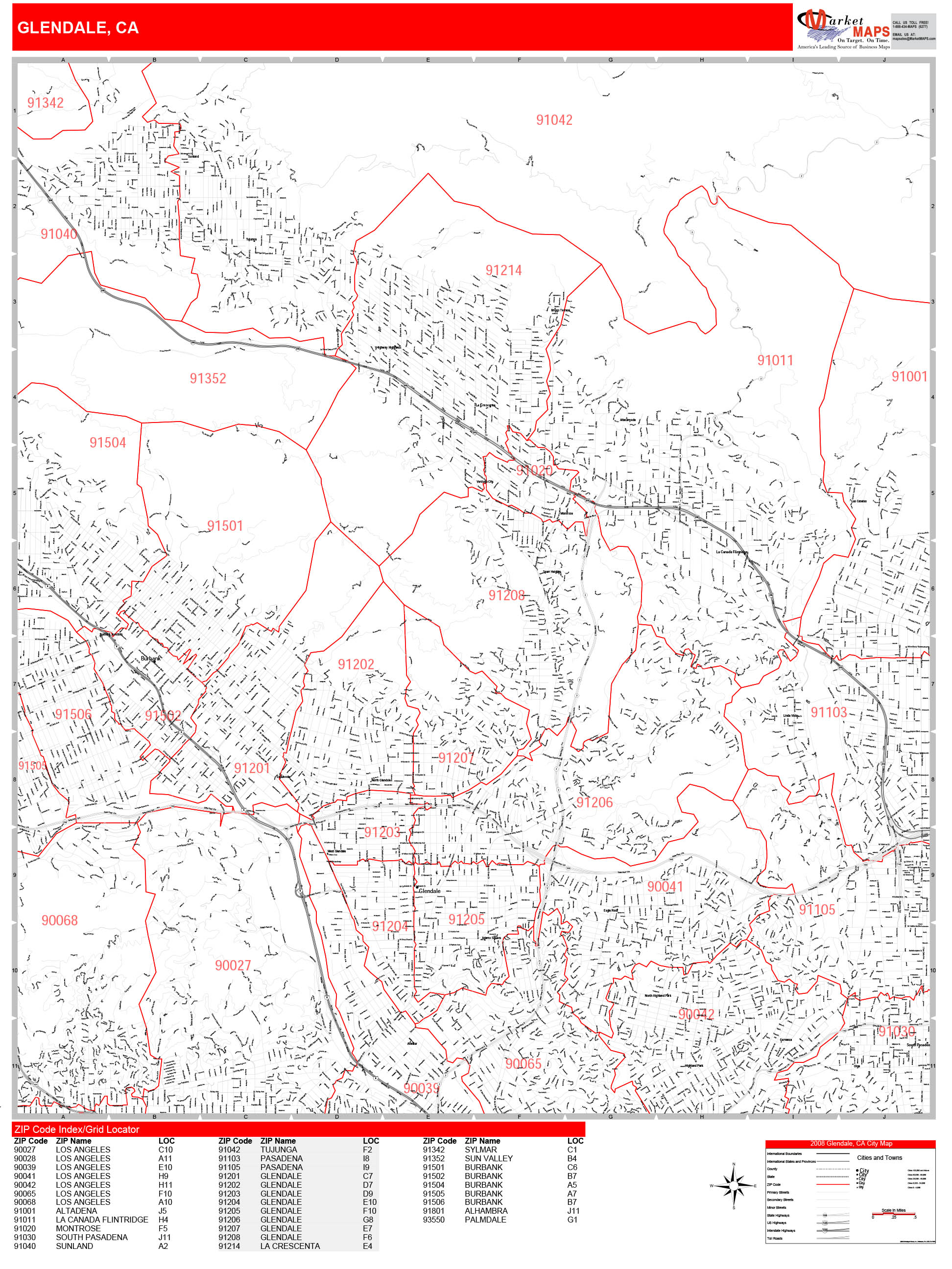 Glendale Ca Zip Code Map 6283