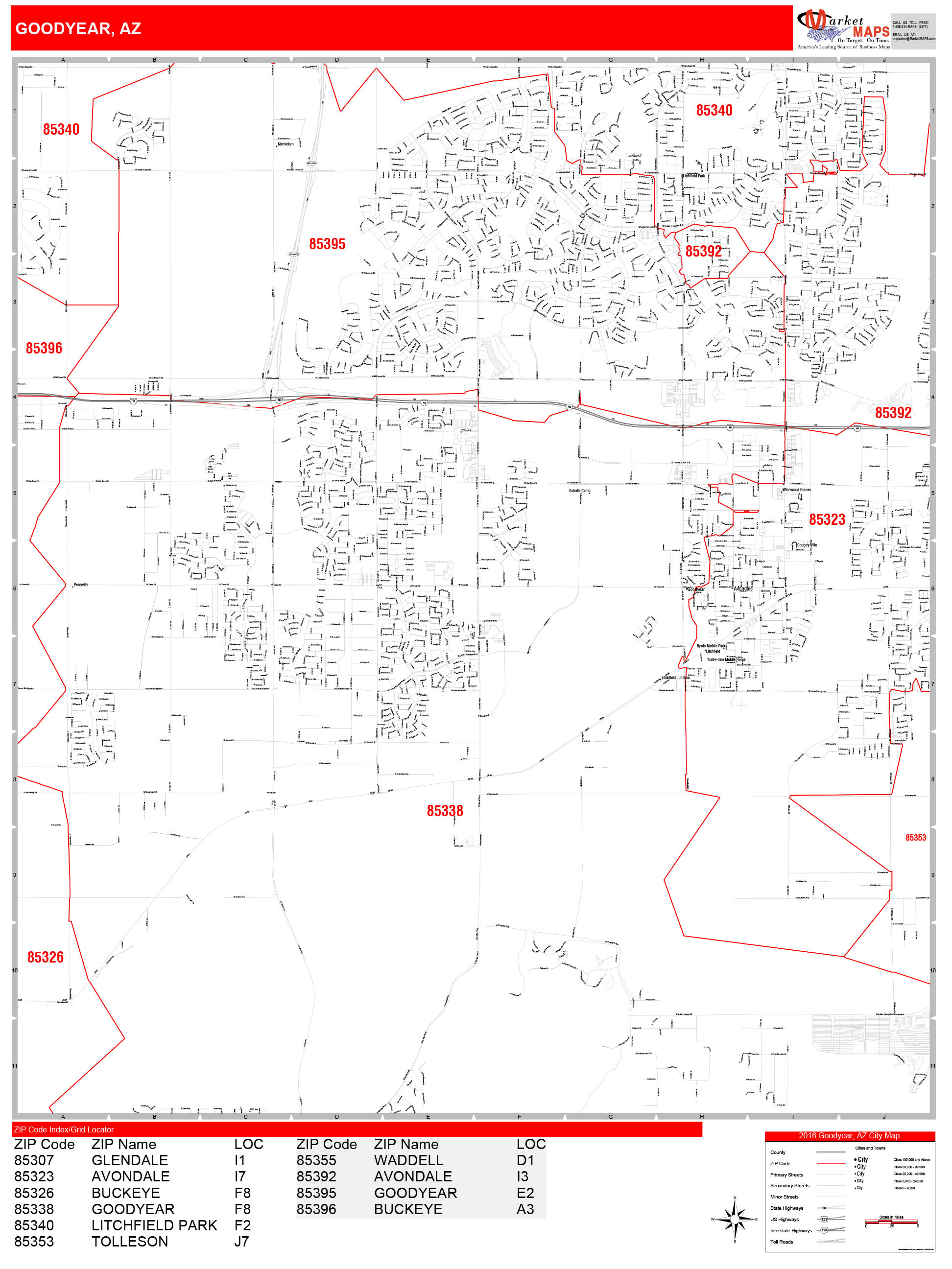 Goodyear AZ Zip Code Map