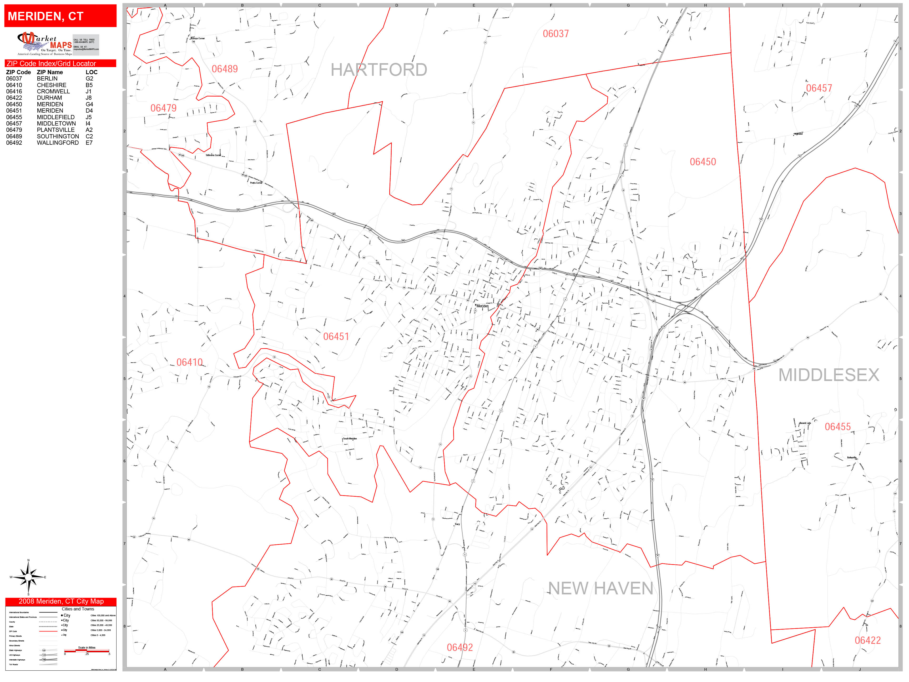 Meriden Ct Zip Code Map - Map