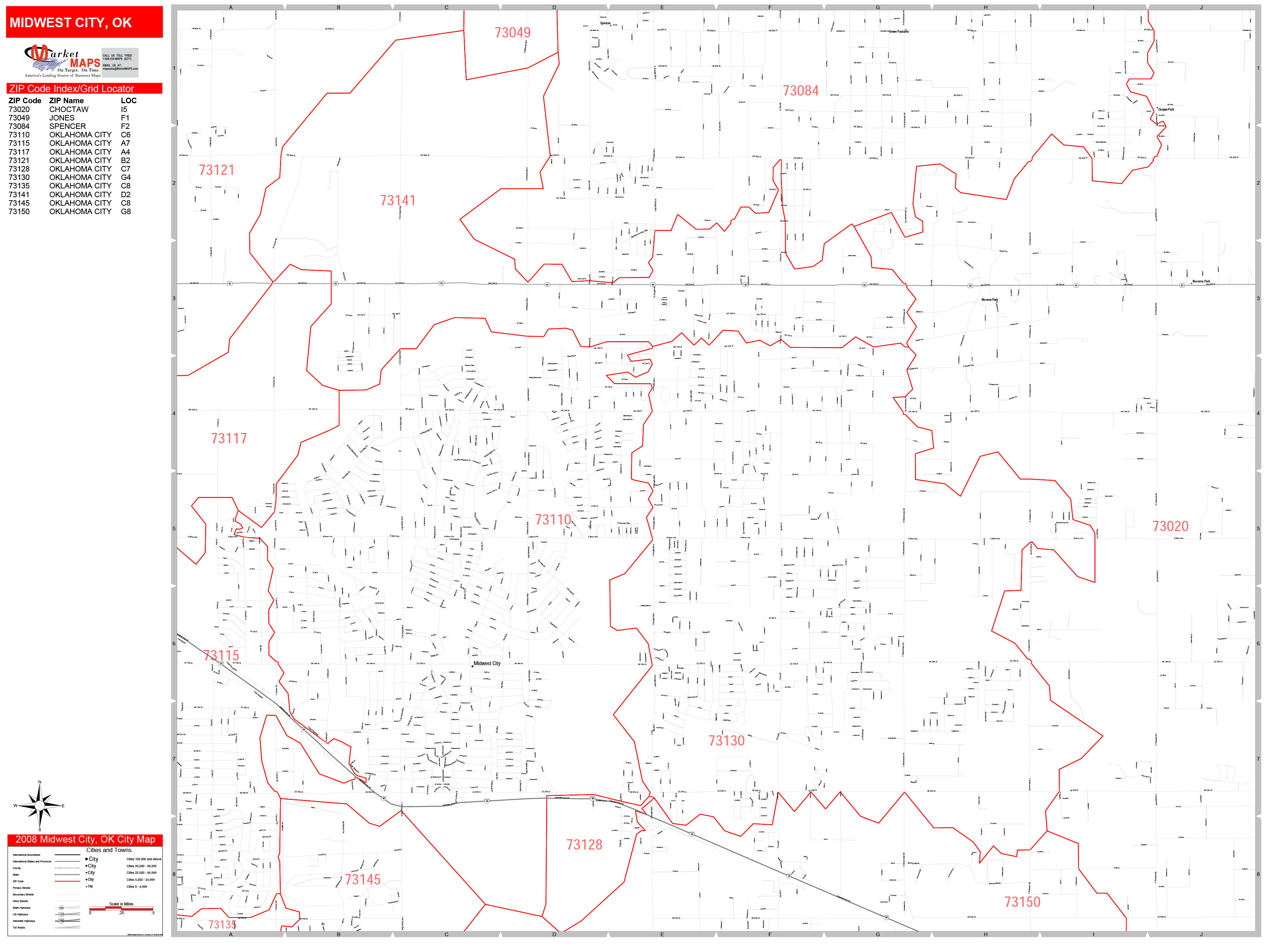 Midwest City Zip Code Map Map   MidwestCity OK 