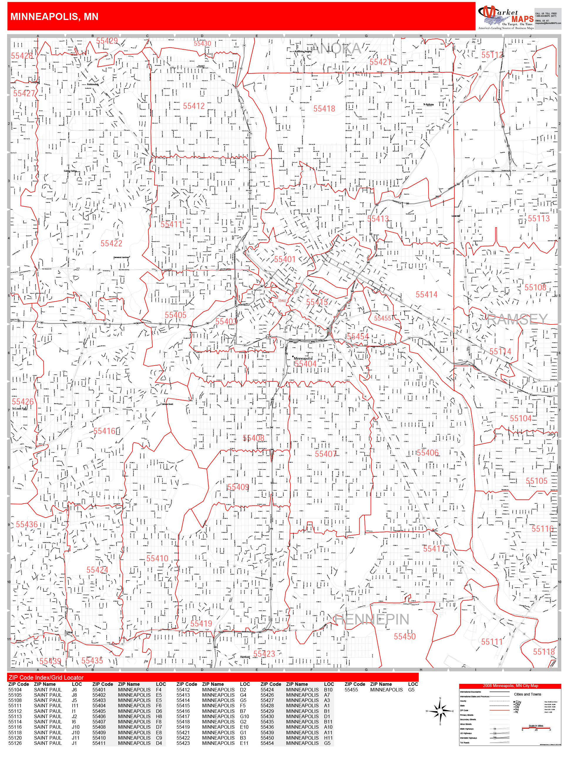 Downtown Minneapolis Zip Code Map