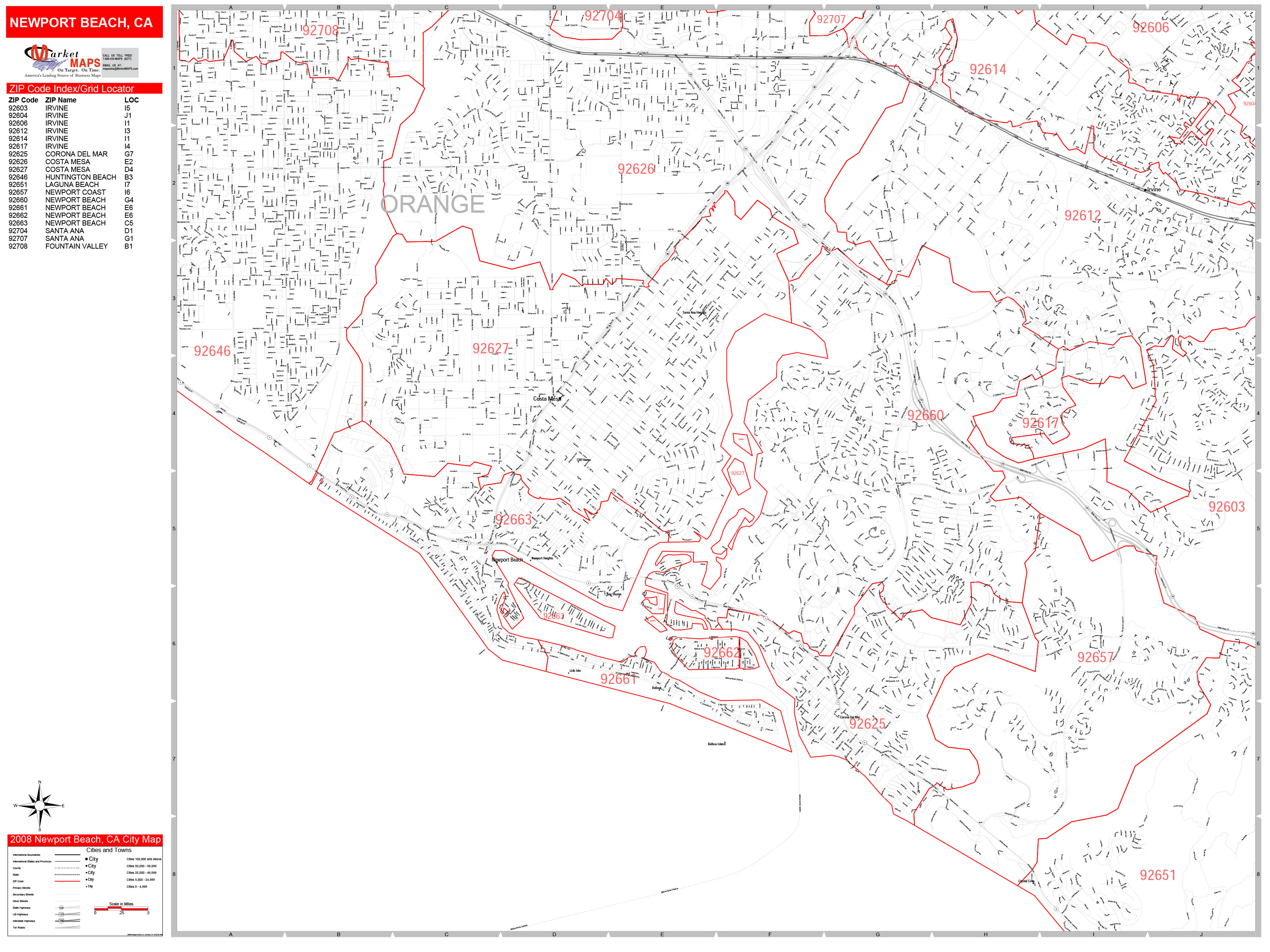 Newport Beach Zip Code Map