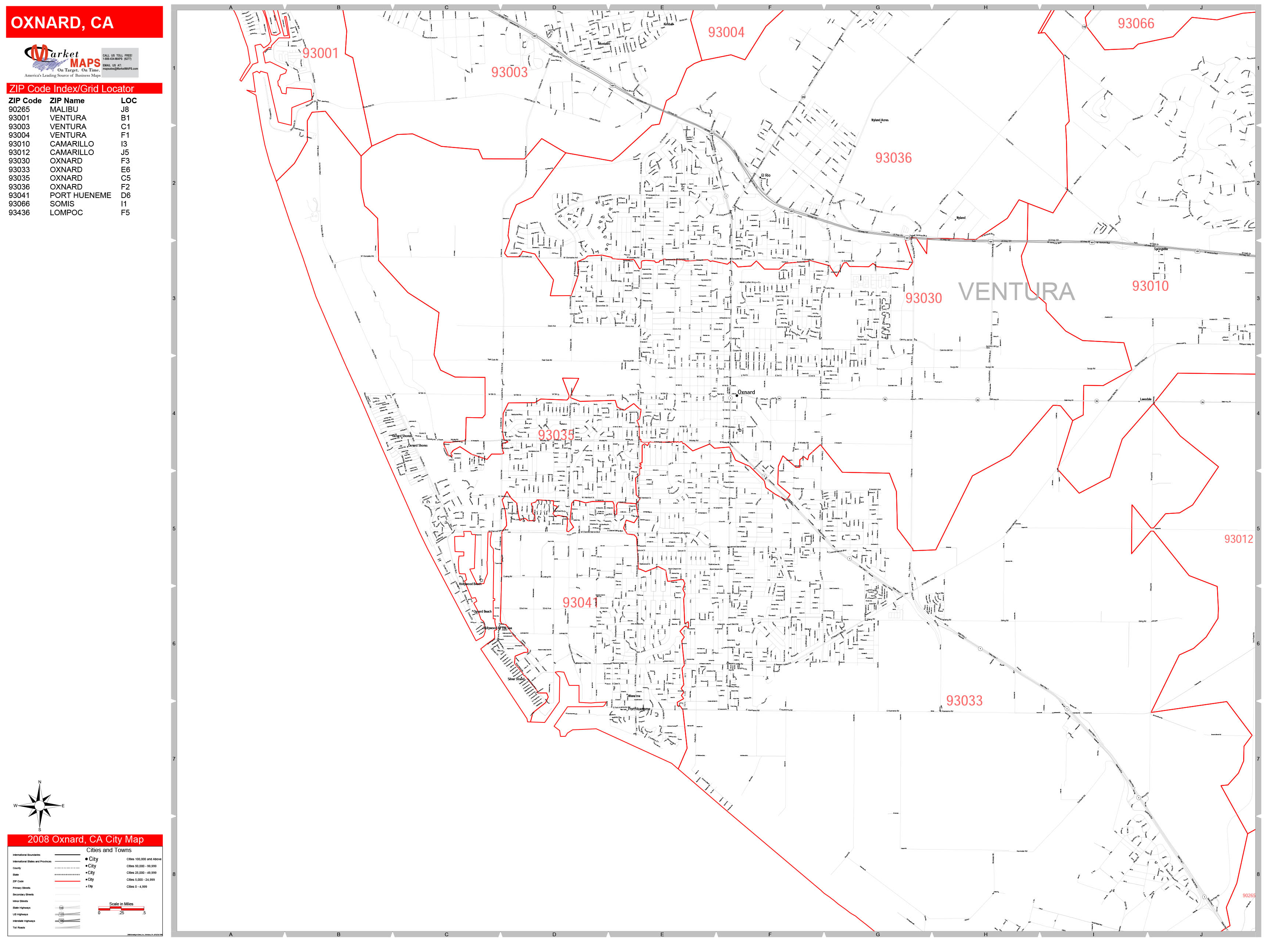 Oxnard Zip Code Map