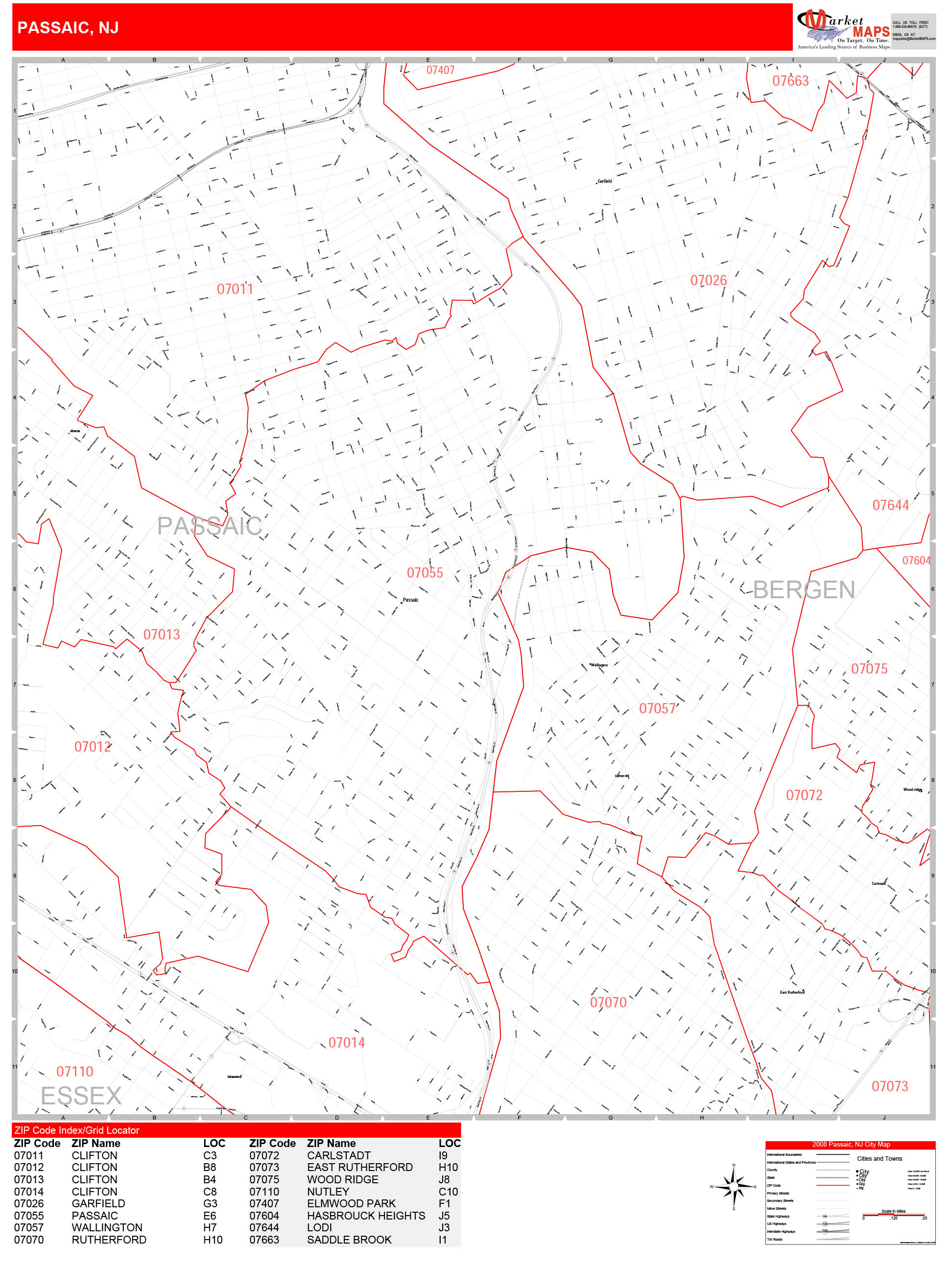 Passaic County Zip Code Map