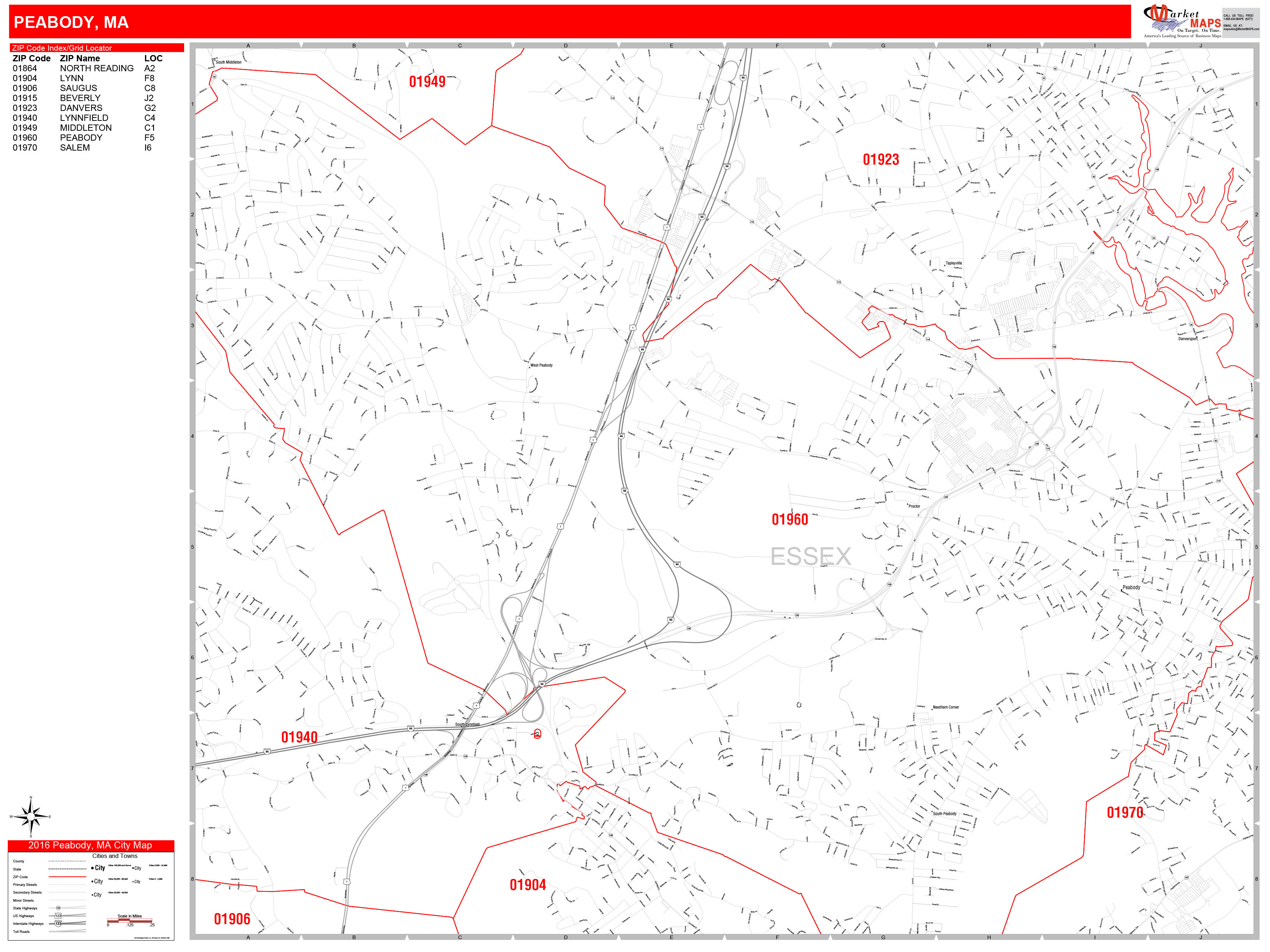 Peabody Ma Zip Code Map