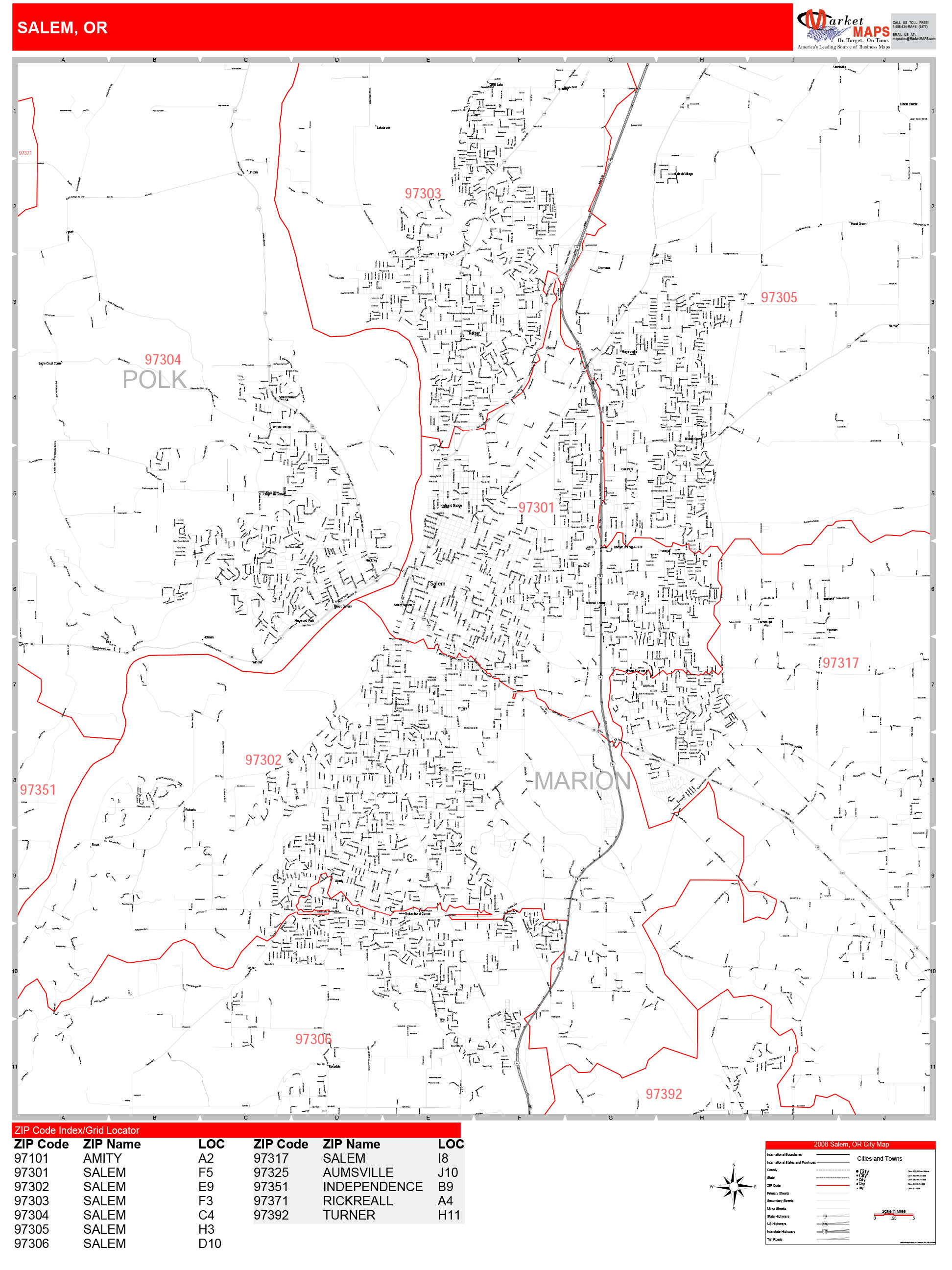 Salem Zip Code Map   Salem OR 