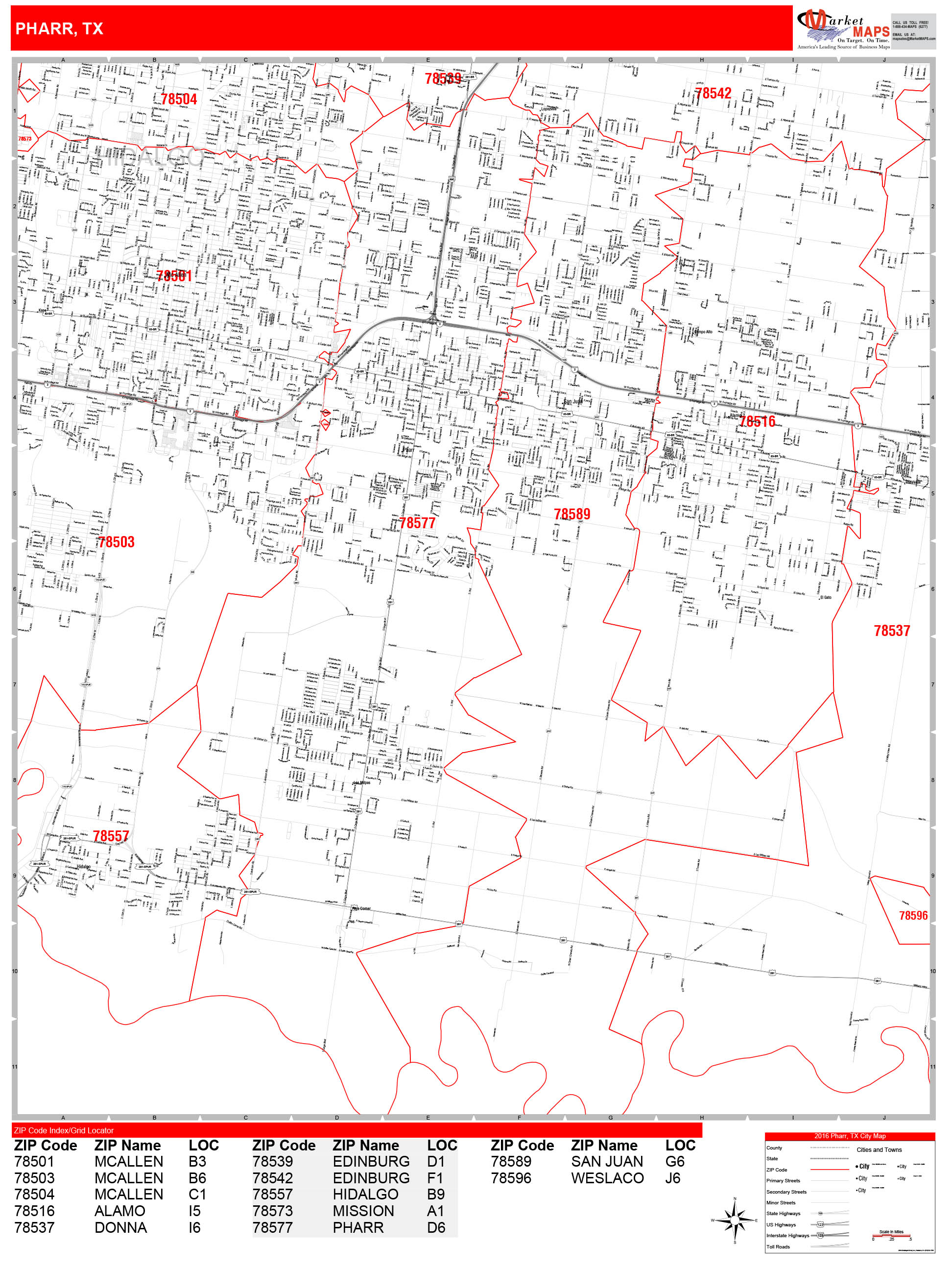 San Marcos Texas Zip Code Wall Map (Red Line Style) by MarketMAPS