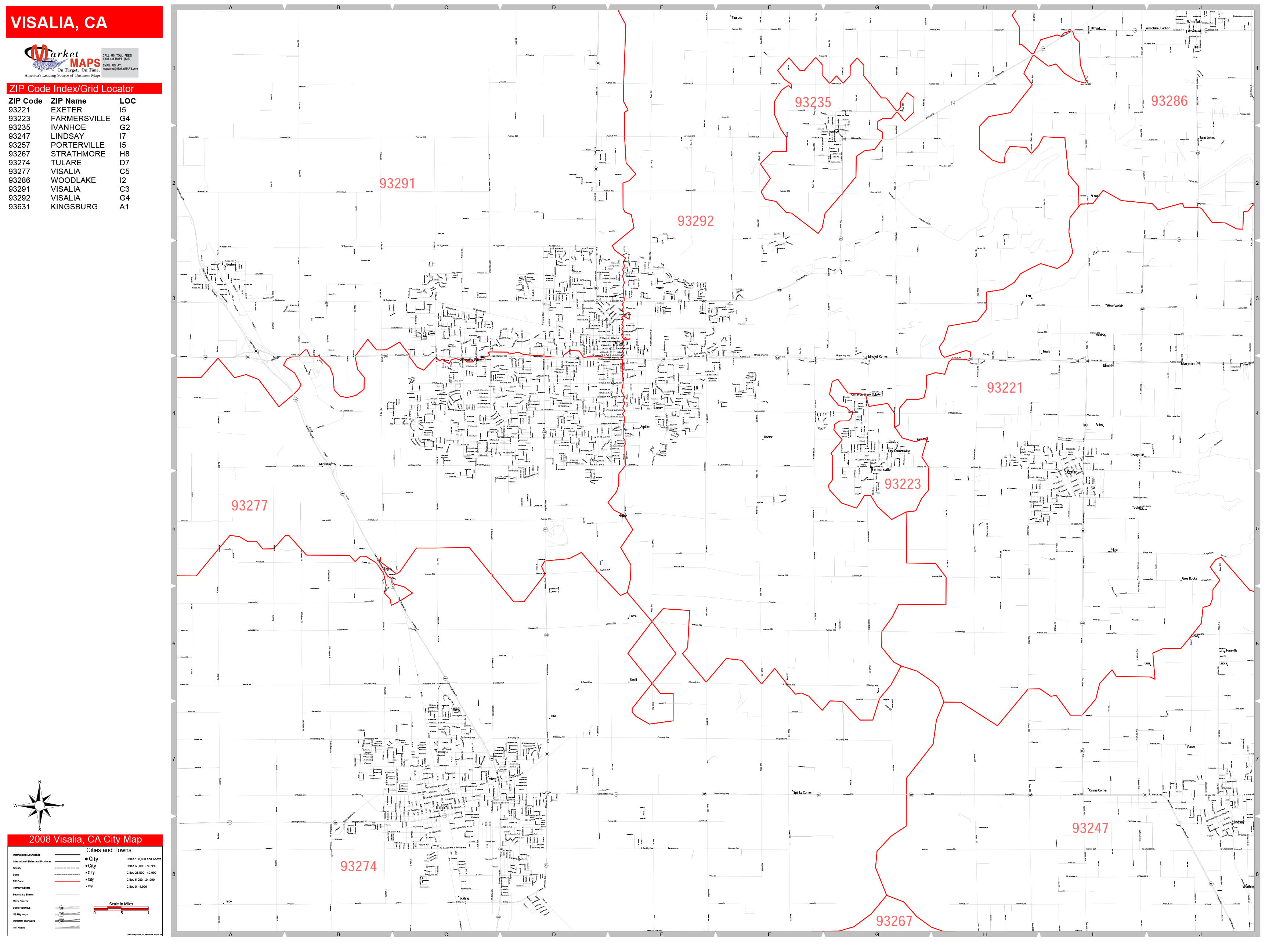 visalia-california-zip-code-wall-map-red-line-style-by-marketmaps