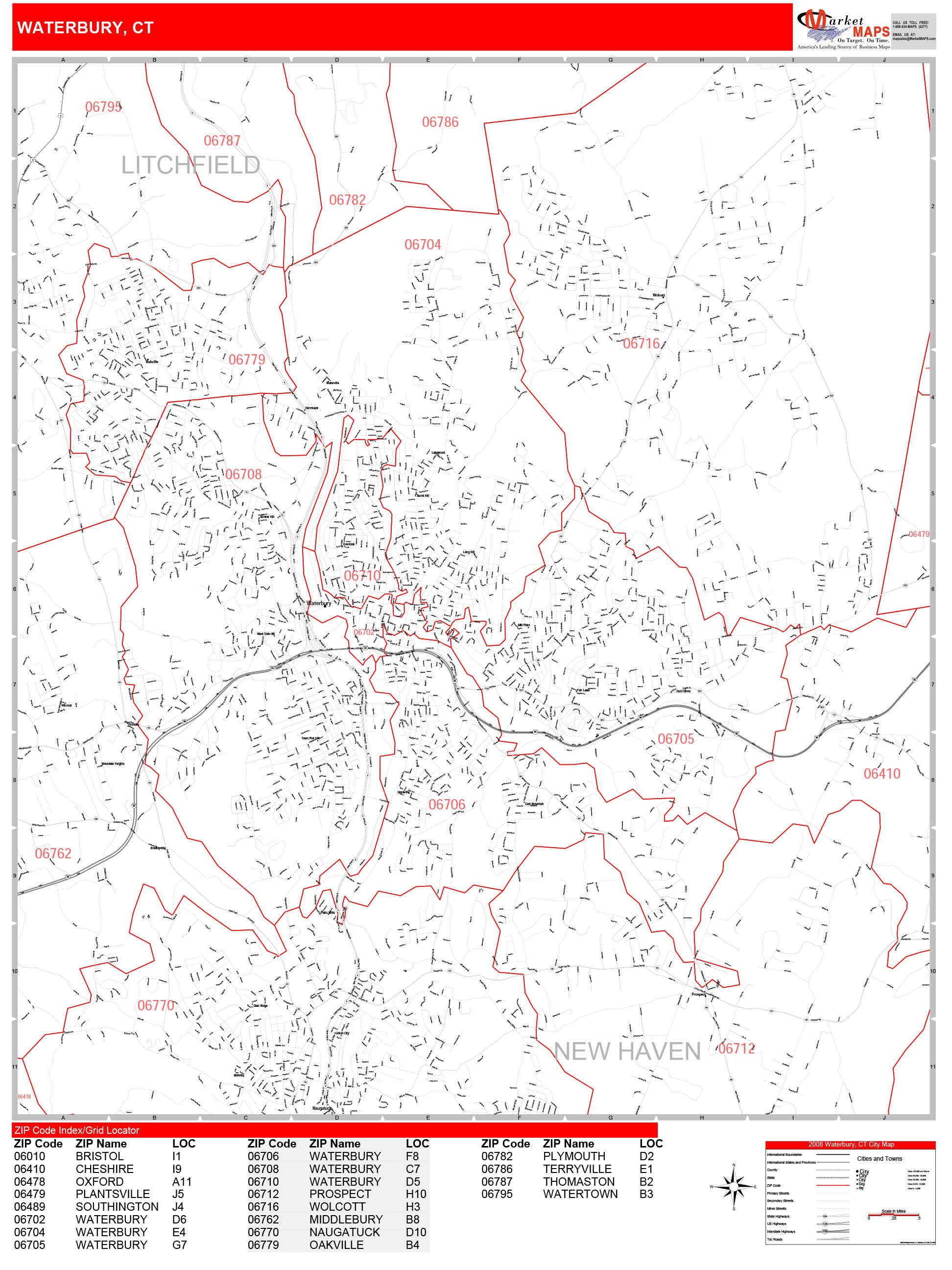 Waterbury Ct Zip Code Map