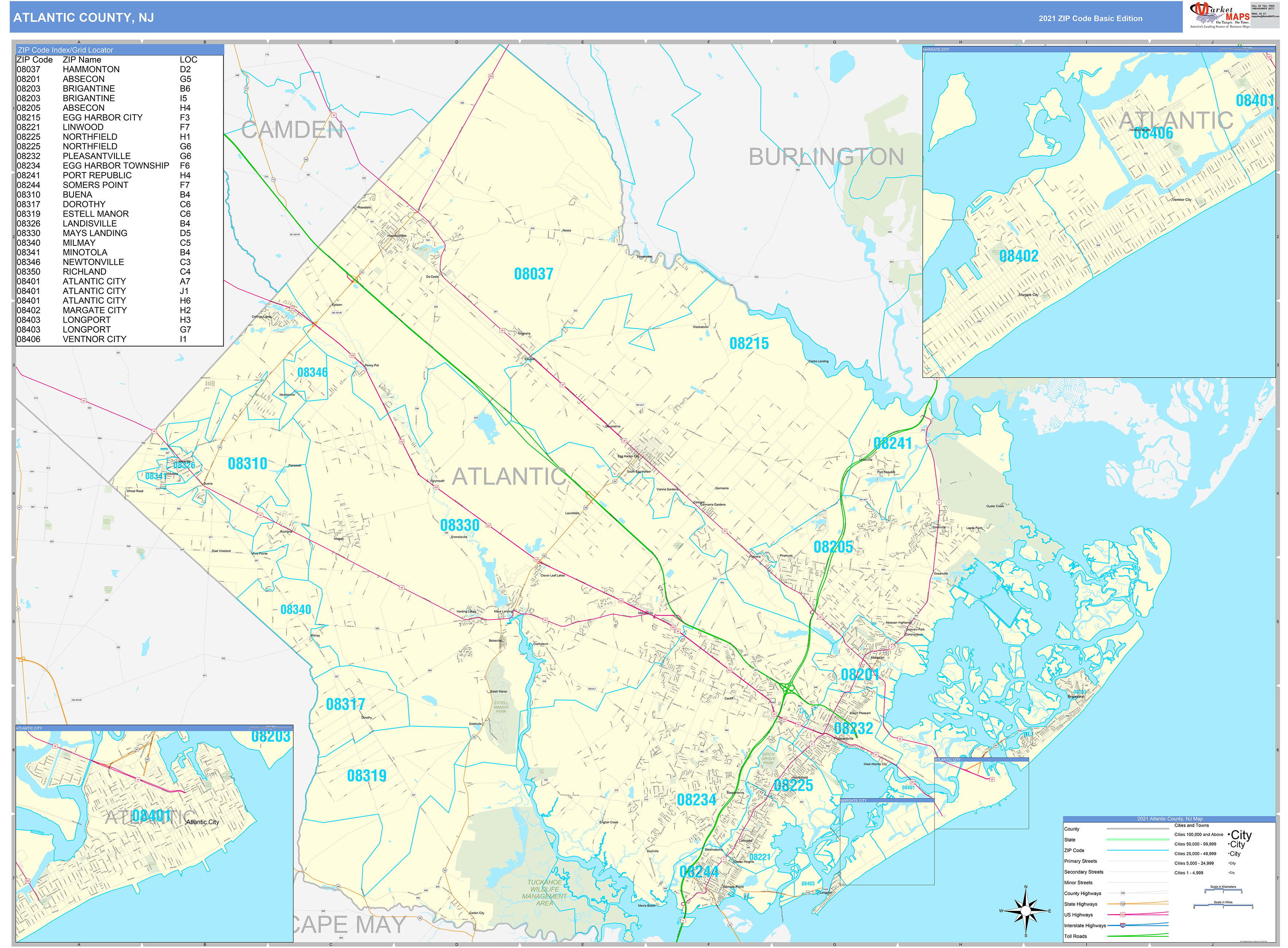 Atlantic County Map Of Towns 4067