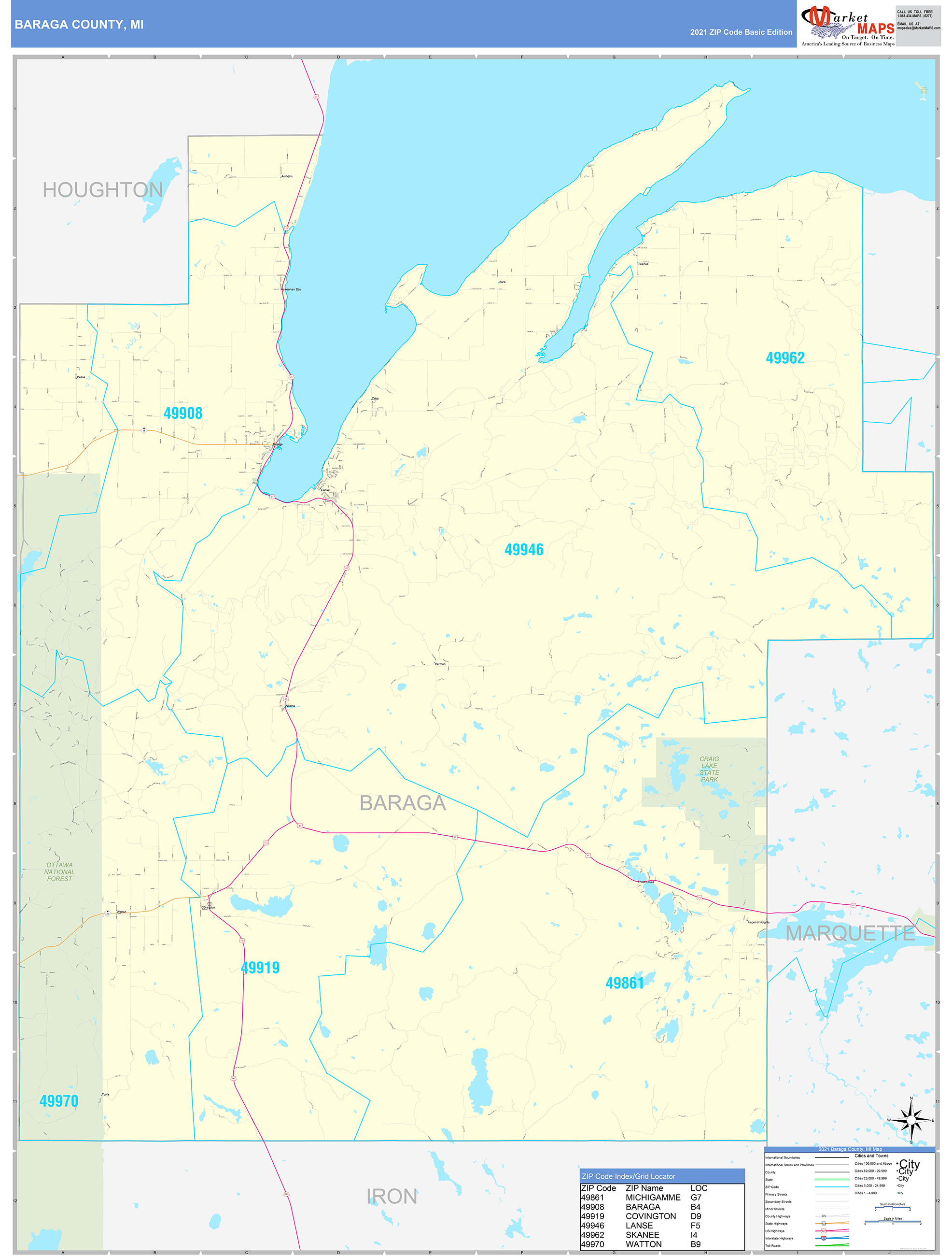 Baraga County Map