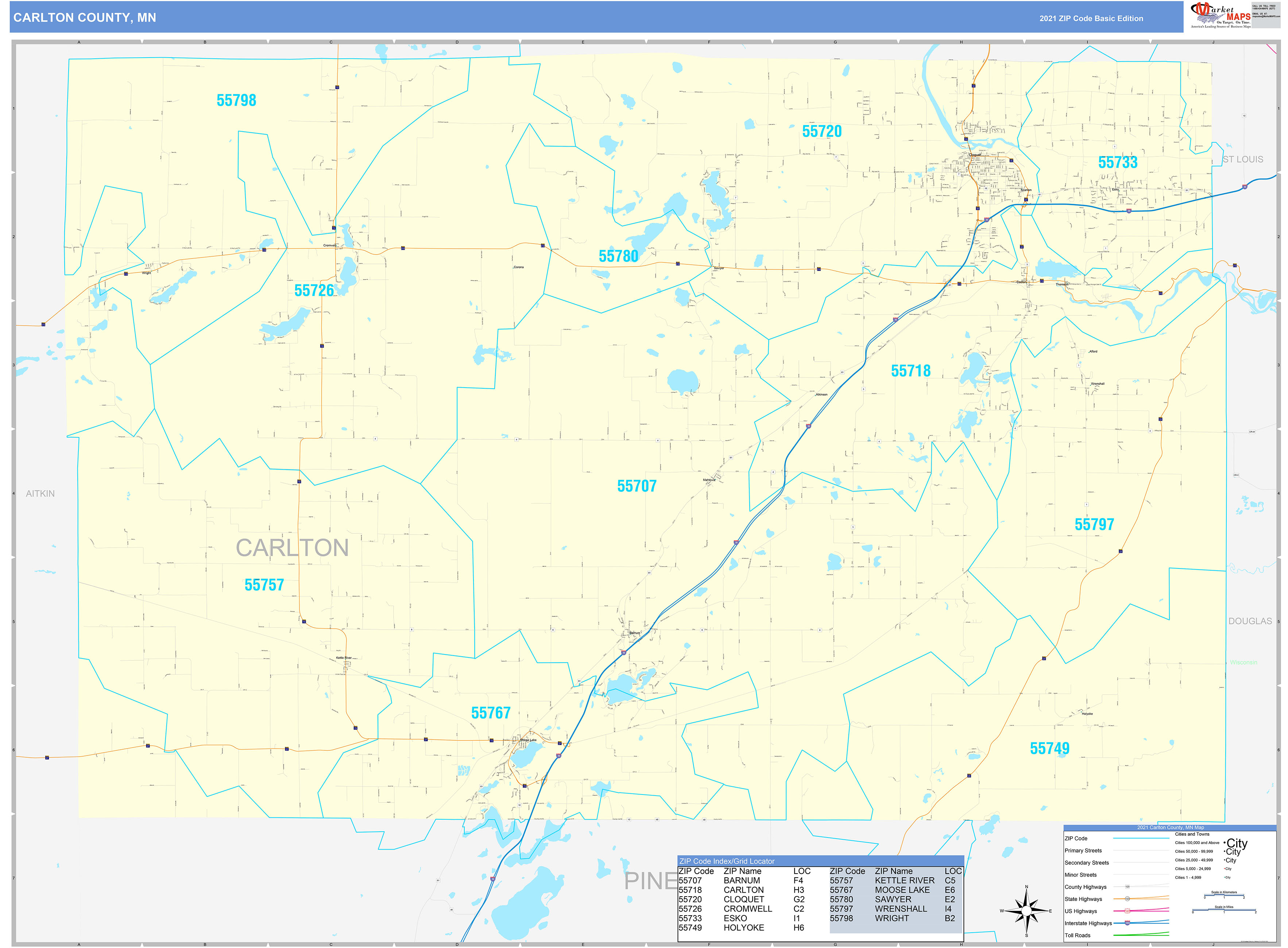 Carlton County Map