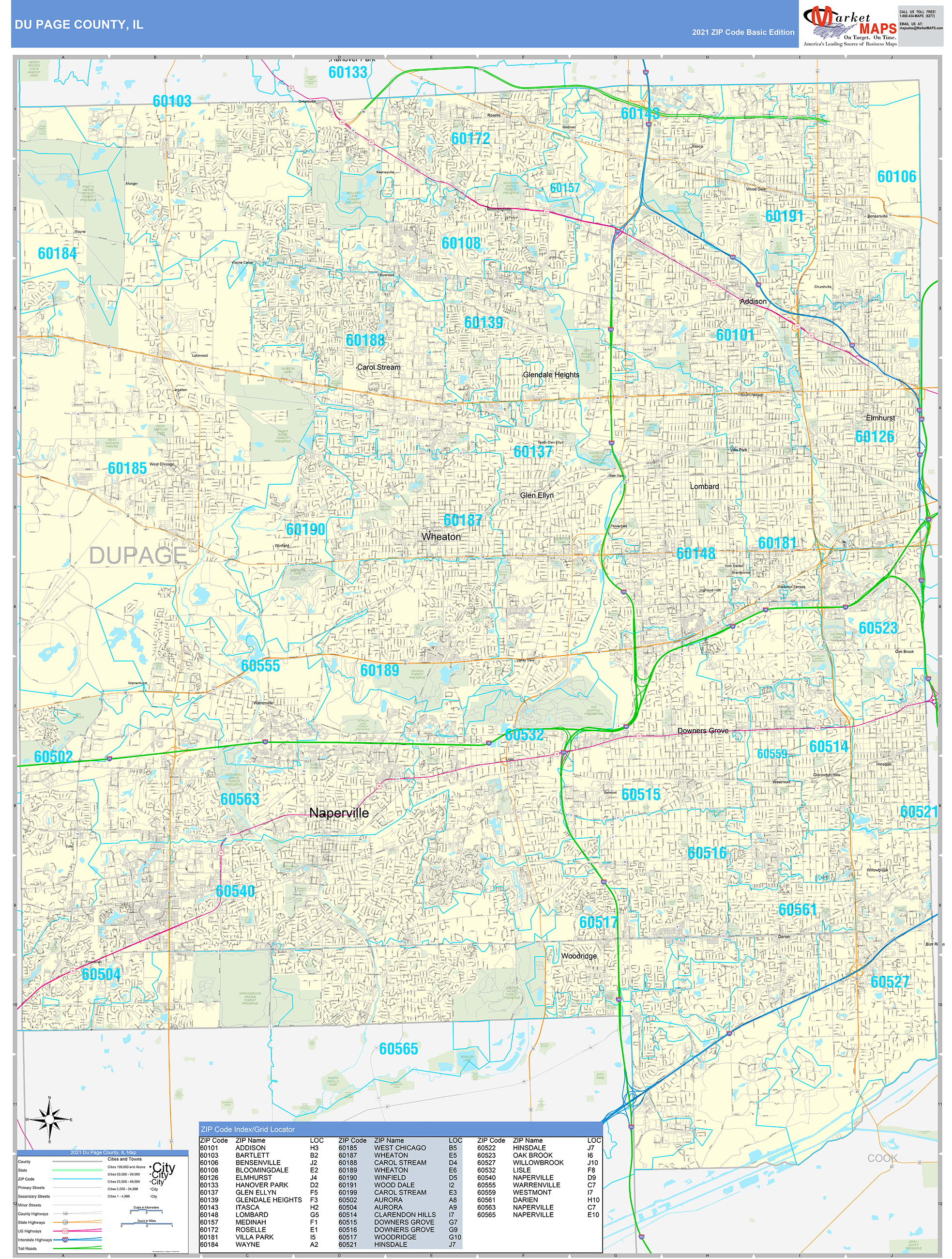 Dupage County Boundary Map