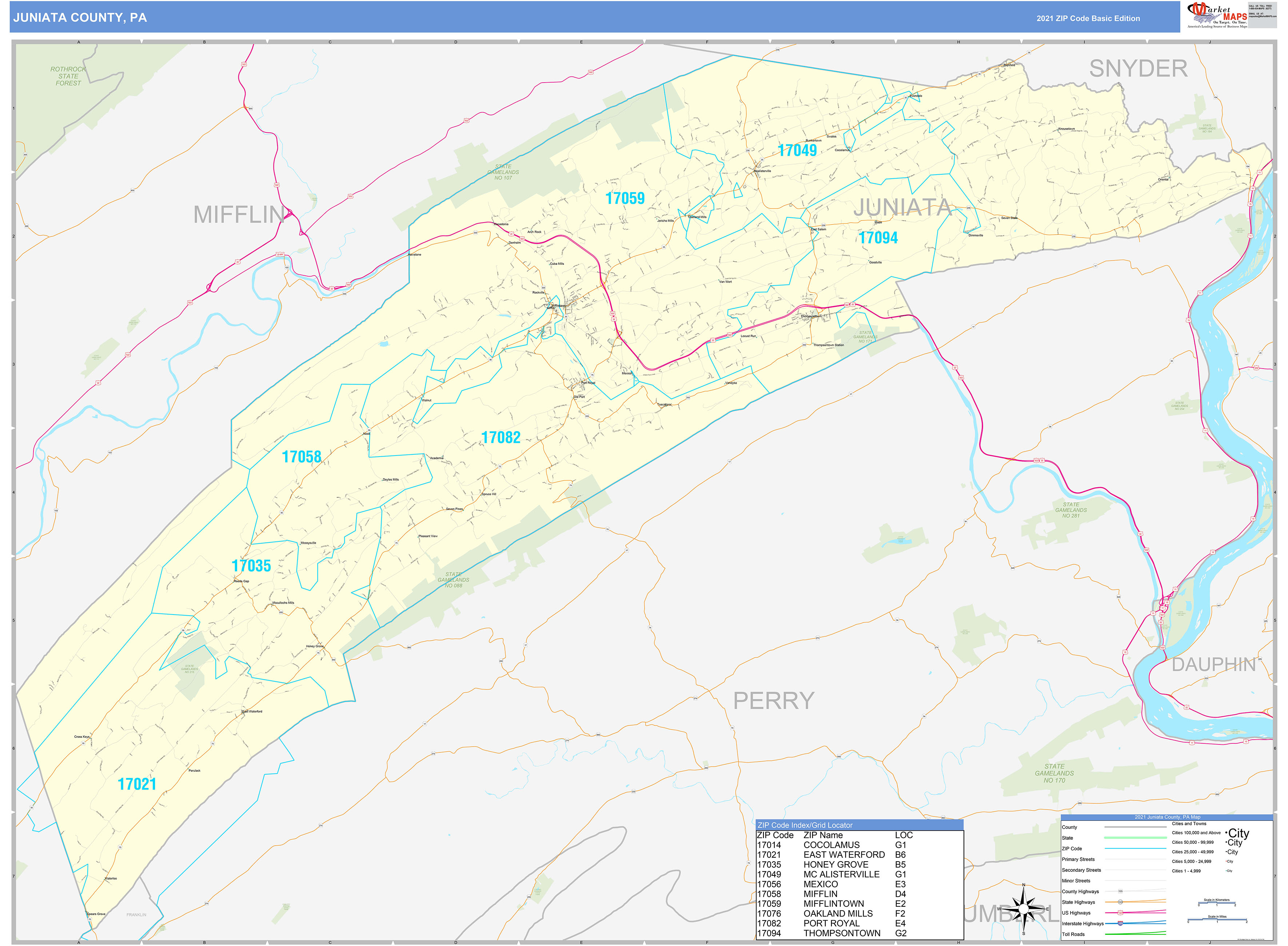 Juniata County Map