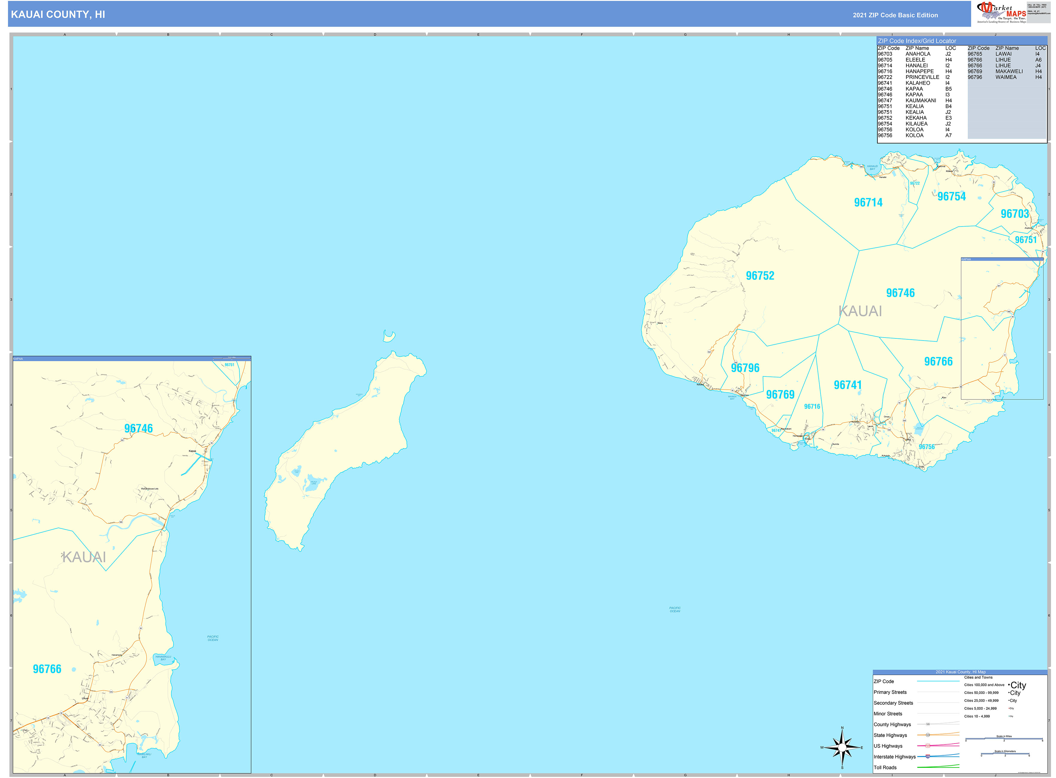 Kauai Zip Code Map