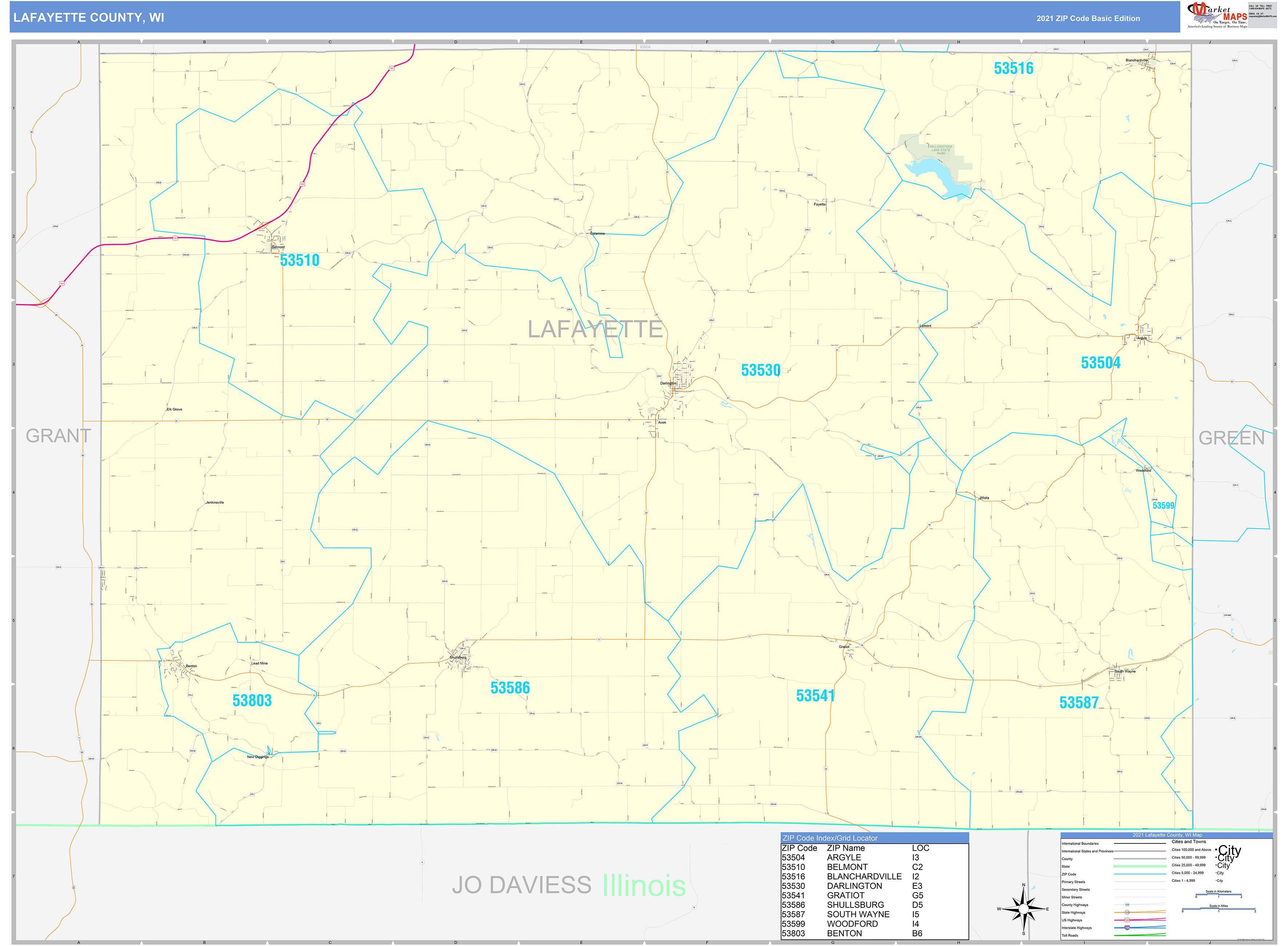 Lafayette Co Zip Code Map - Map of world