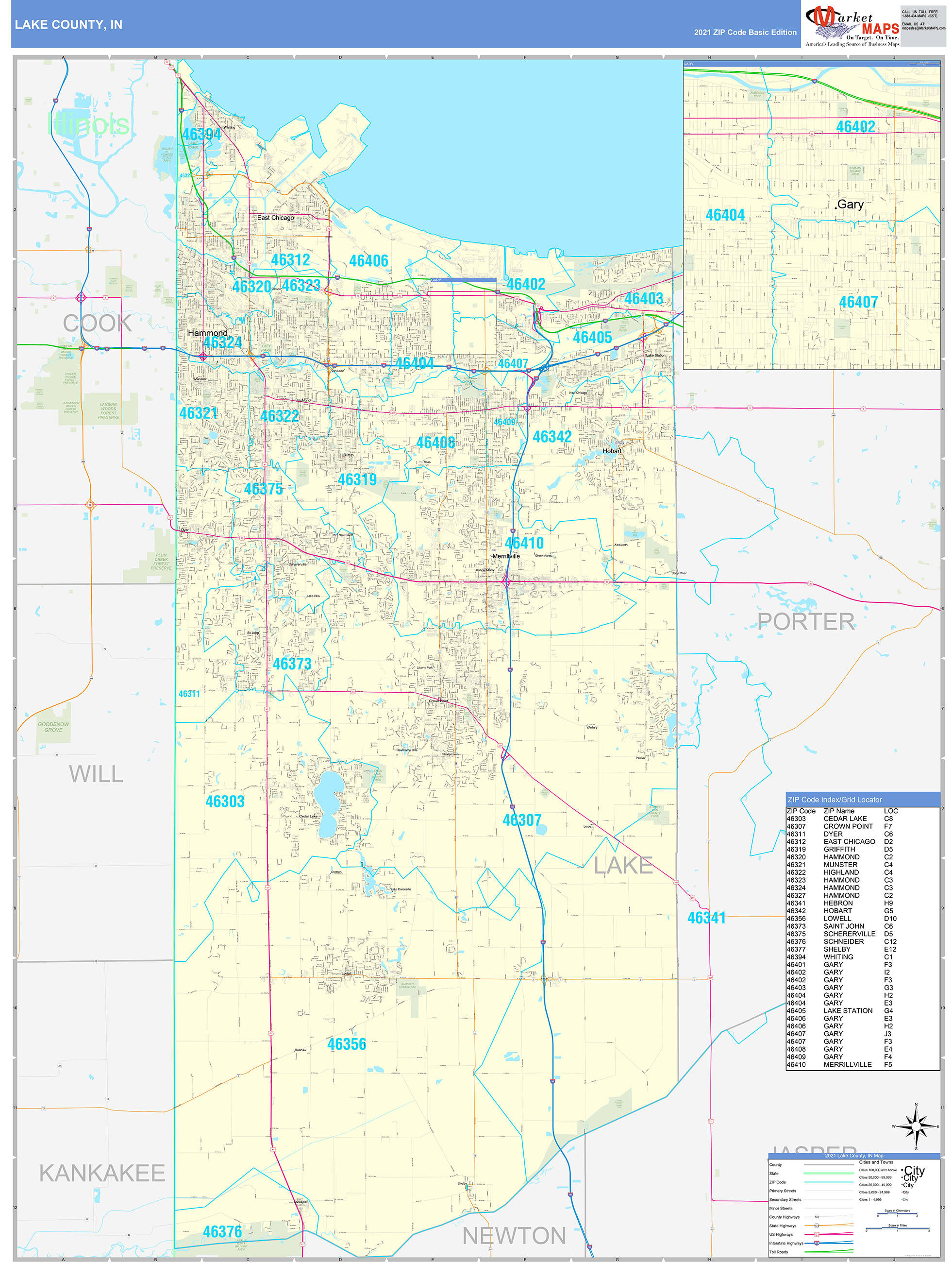 Lake County Indiana Zip Code Map - United States Map