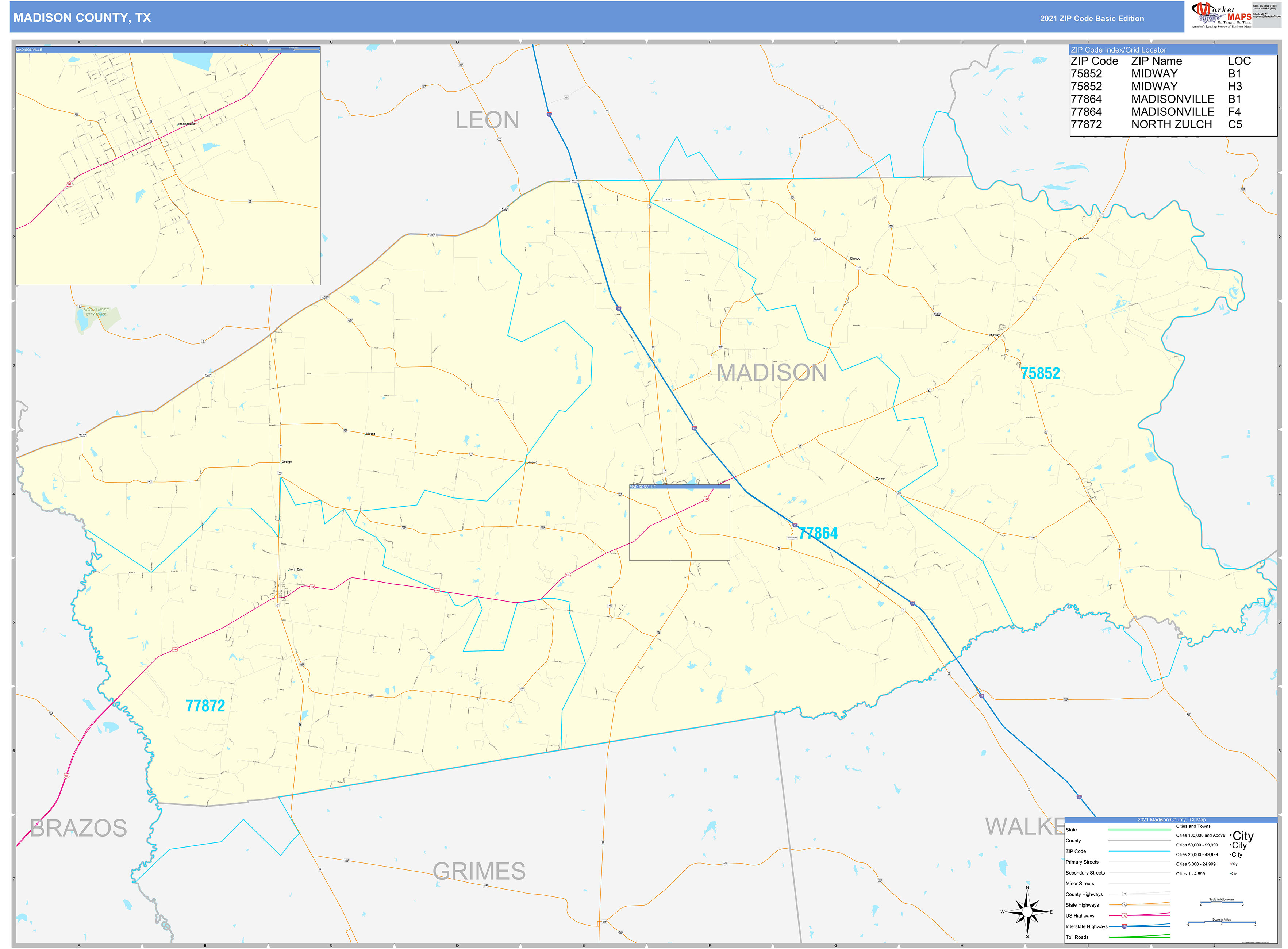 Madison County Zip Code Map - United States Map