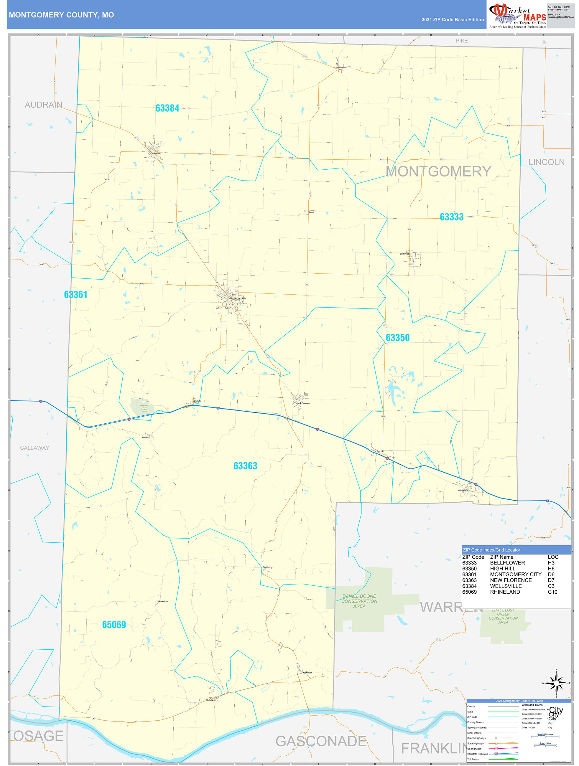 Montgomery County Missouri Digital Zip Code Map Gambaran