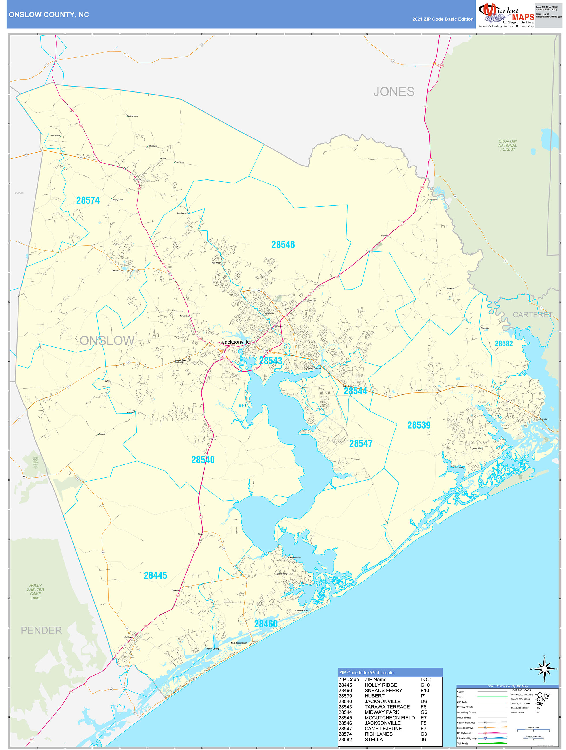 Onslow County Map