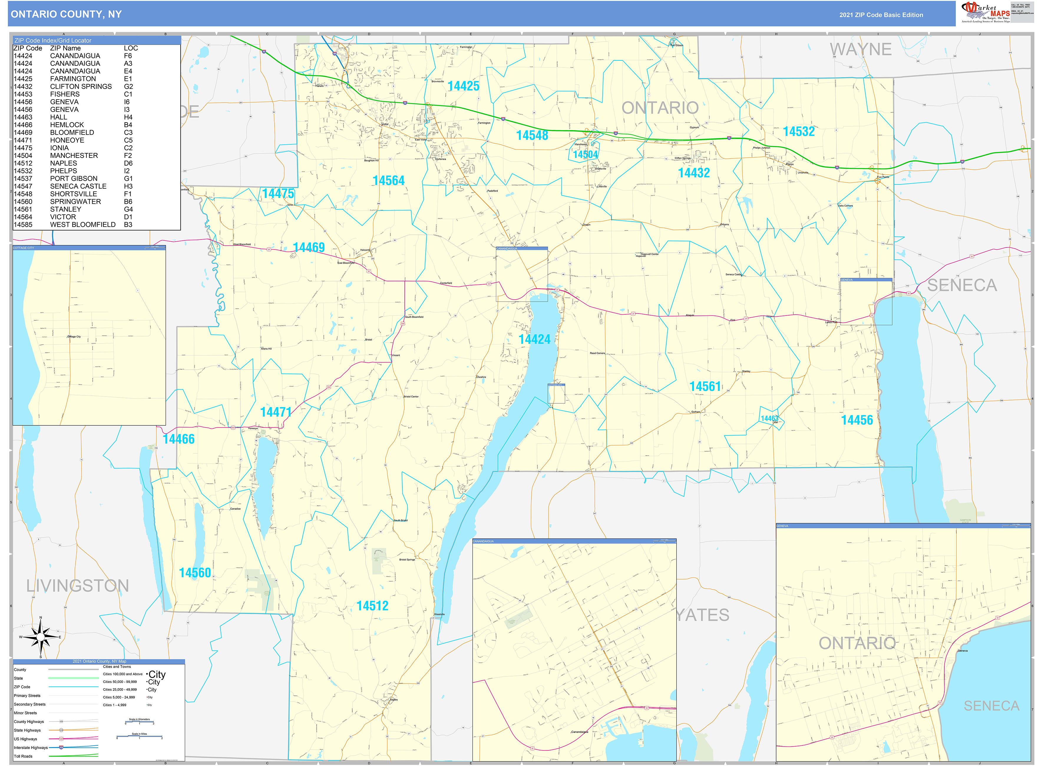 1810 Map Ontario County NY   Ontario NY 