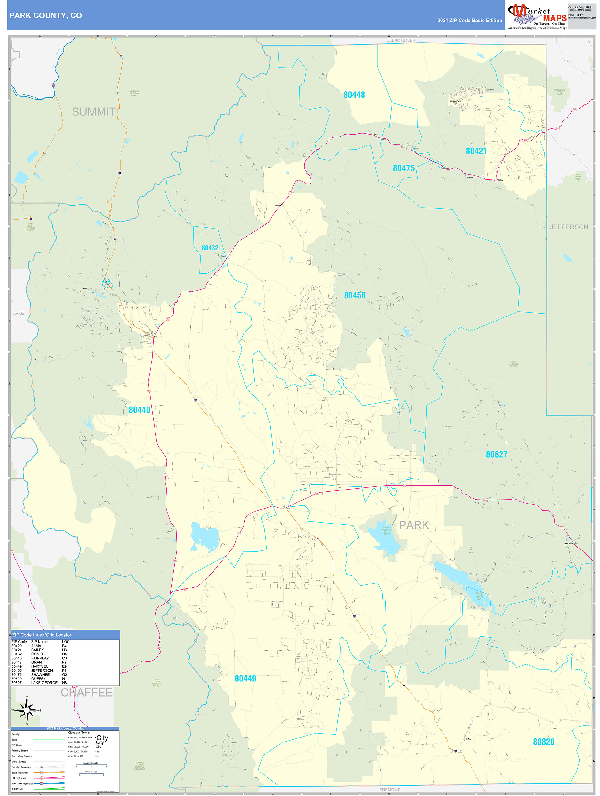 Park County Map 7555