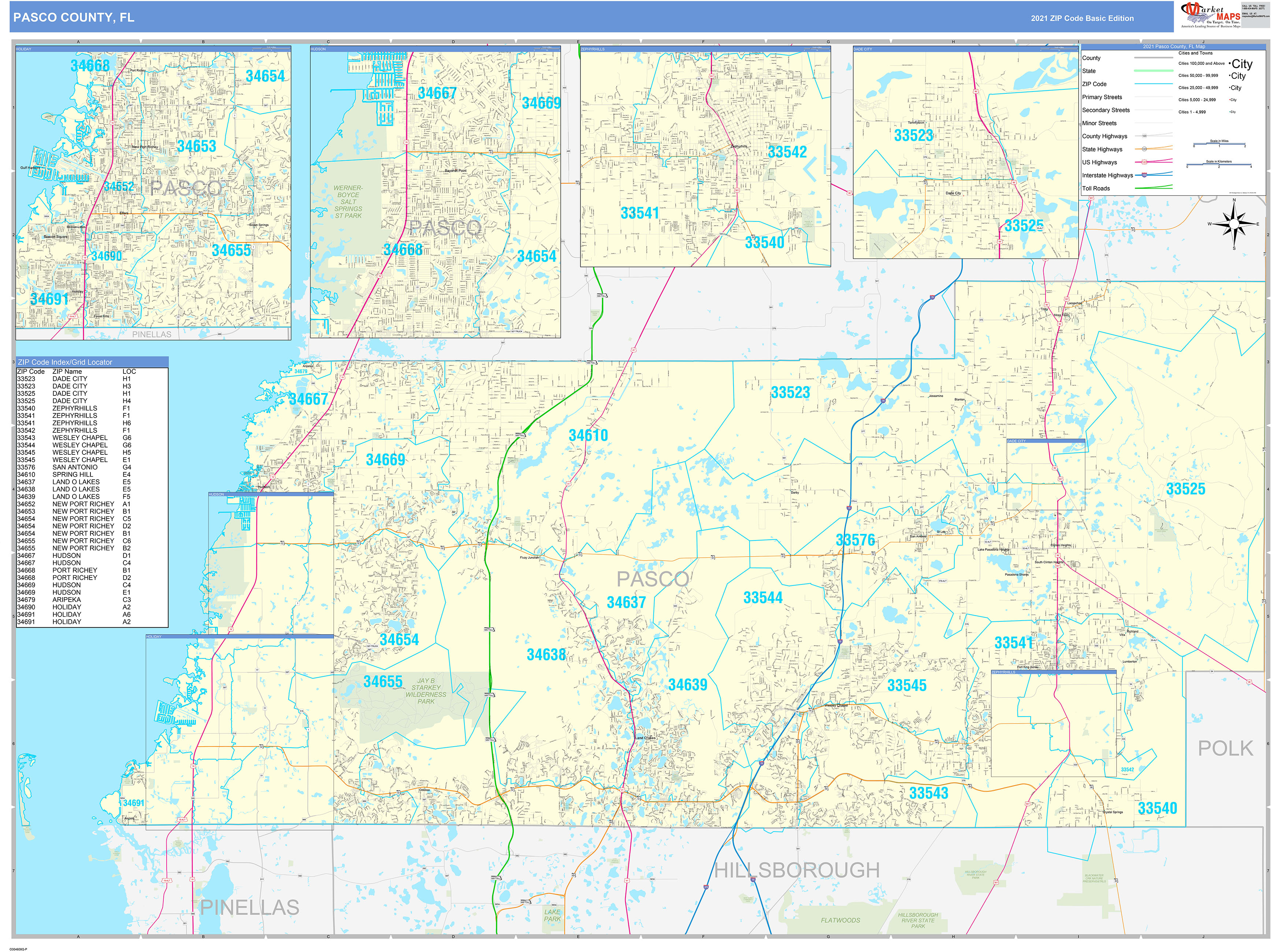 Pasco County Wallpaper Map