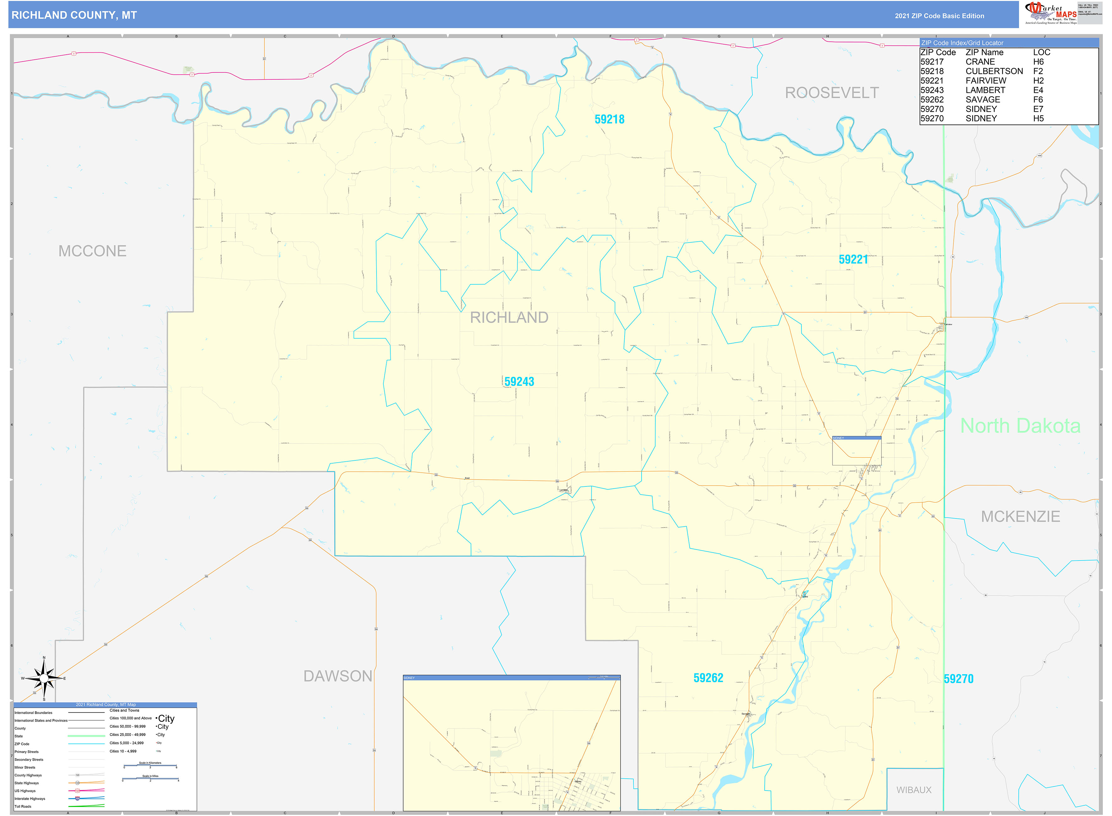 Richland County Zip Code Map 8151