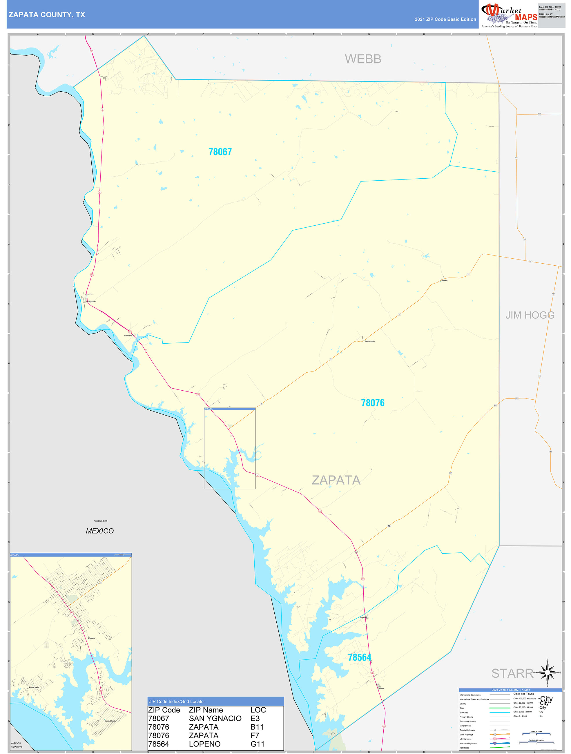 Zapata County Map