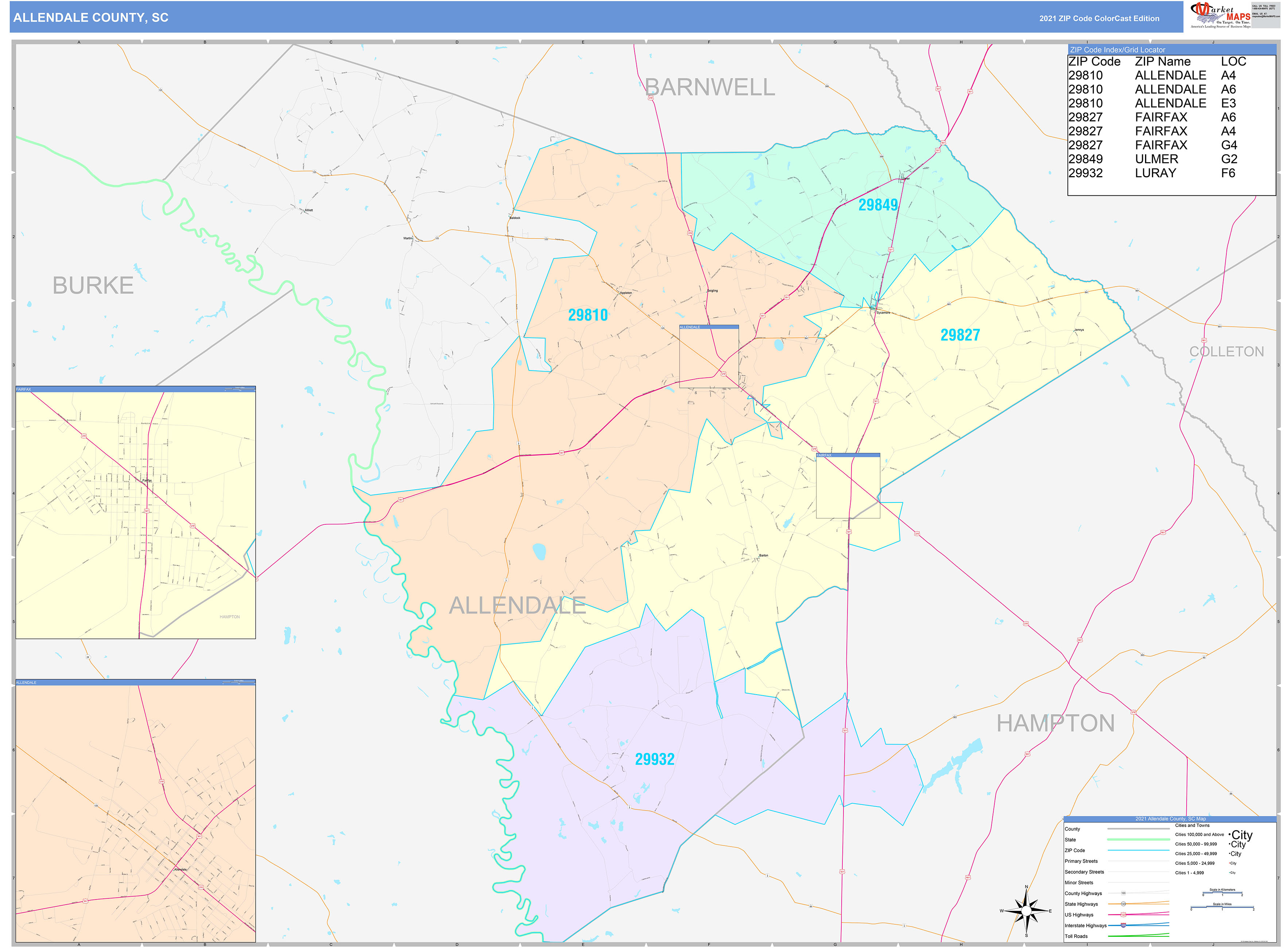 Horry County Sc Wall Map Color Cast Style By Marketmaps | Images and ...