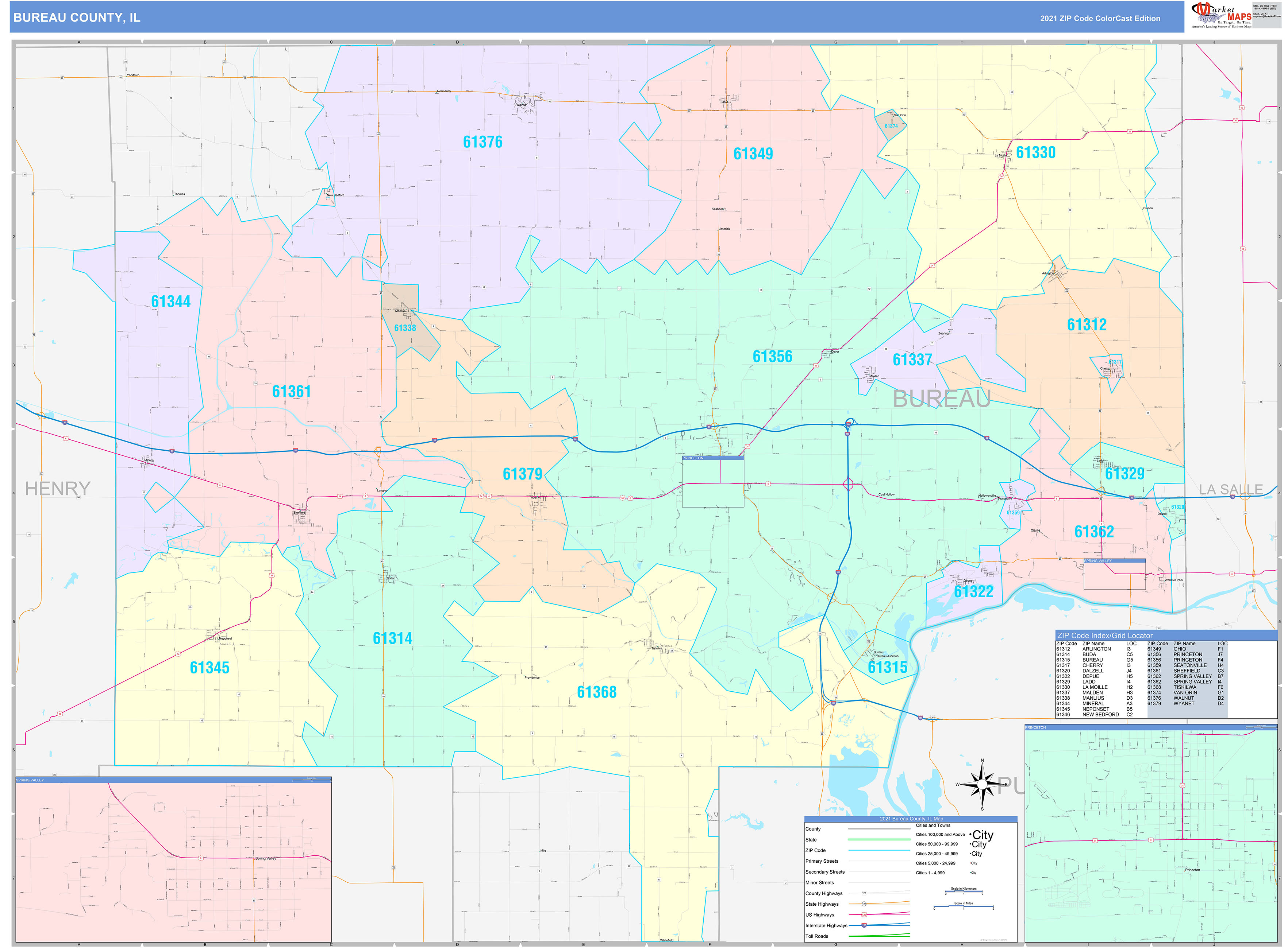 Bureau County Map