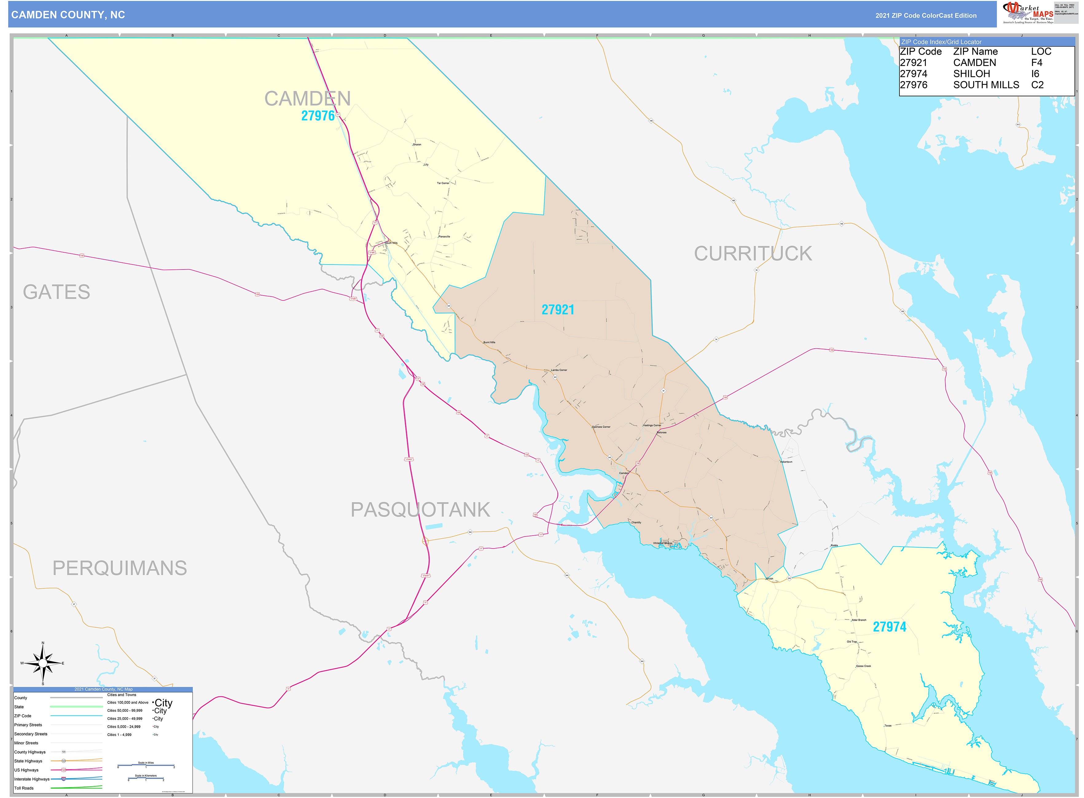 Camden County Nc Wall Map Premium Style By Marketmaps - Bank2home.com