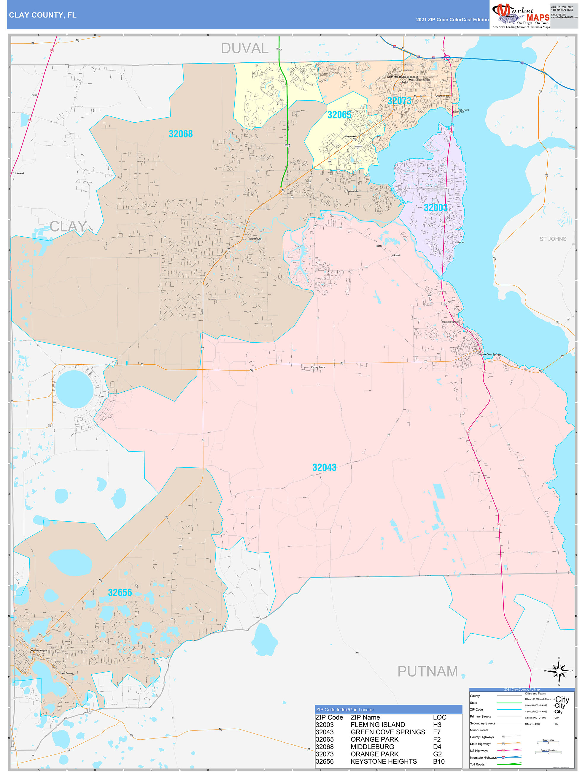 Clay County Map 5569
