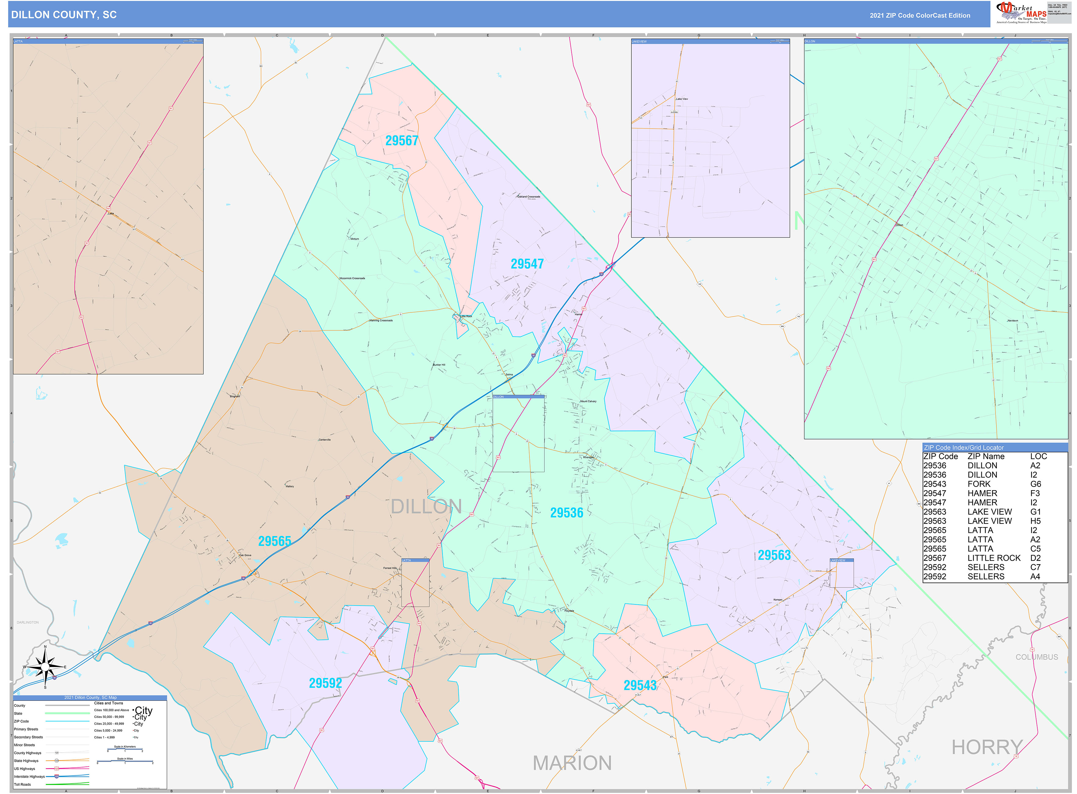 Dillon Co Zip Code Map - United States Map