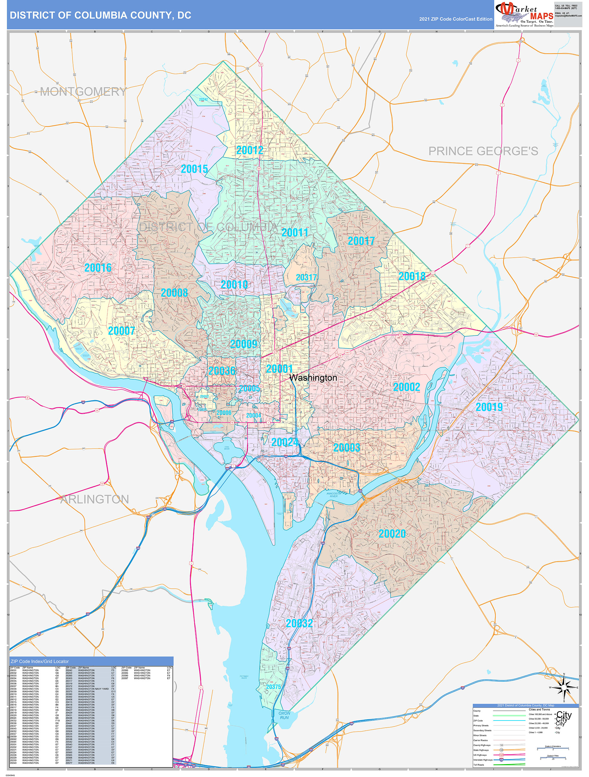 district-of-columbia-county-dc-wall-map-color-cast-style-by-marketmaps