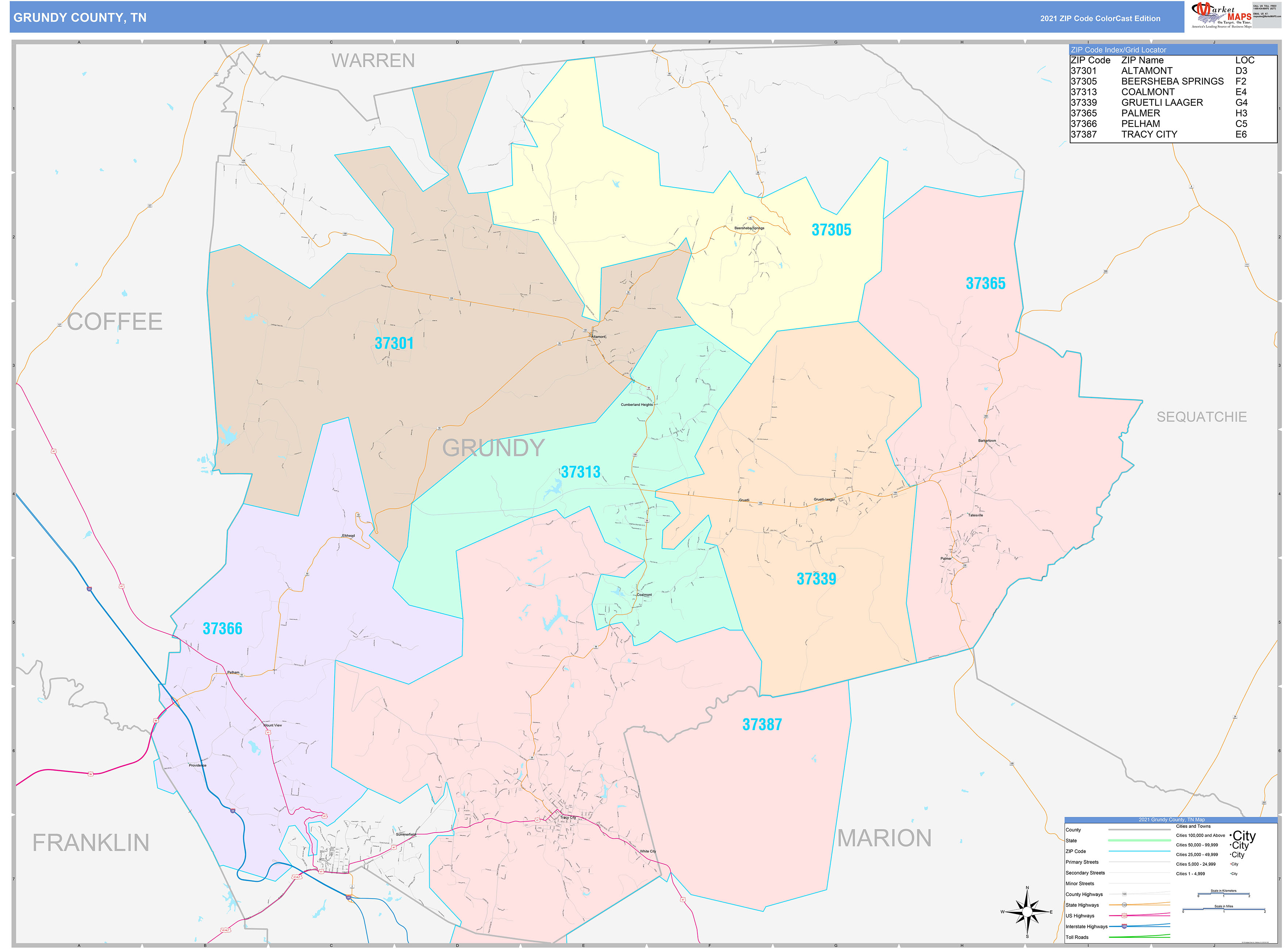 Knoxville Tennessee Wall Map Color Cast Style By Marketmaps Mapsales ...