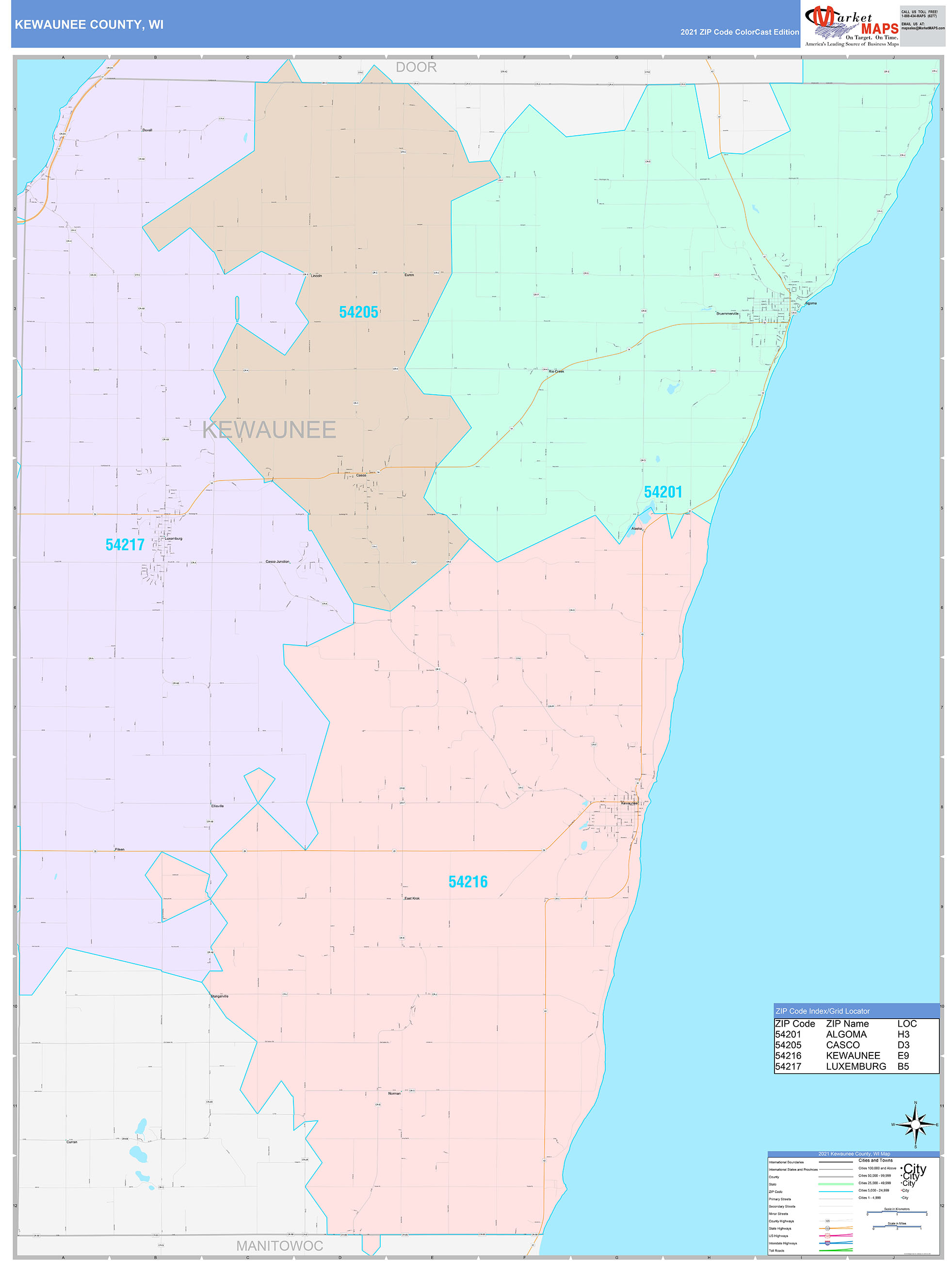 Themapstore Kewaunee County Wisconsin Wall Map - vrogue.co